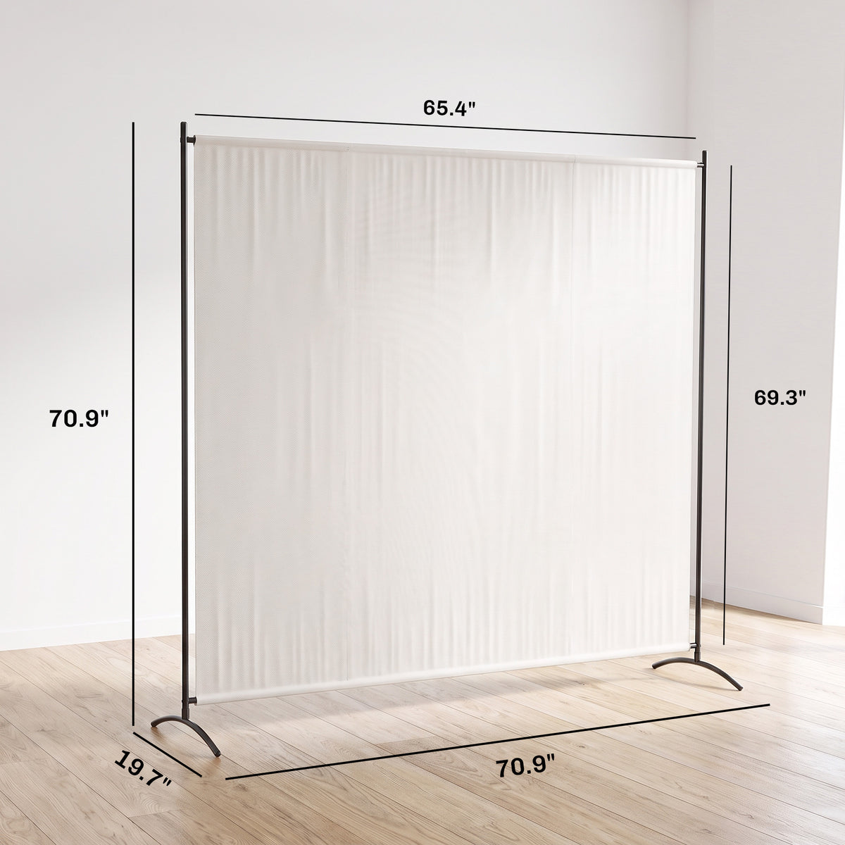 Outdoor Privacy Screen, 5.9FT Tall Room Divider with UPF30+ Protection, Freestanding Privacy Panel, Beige