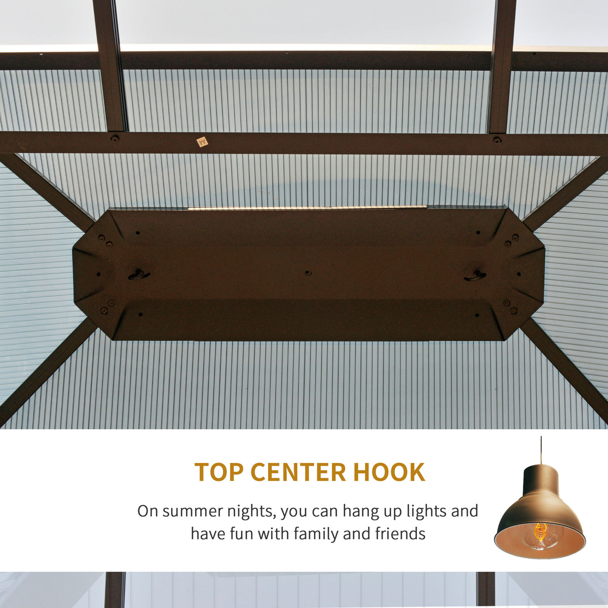 10' x 12' Hardtop Gazebo Canopy with Polycarbonate Roof, Aluminum Frame, Light Gray