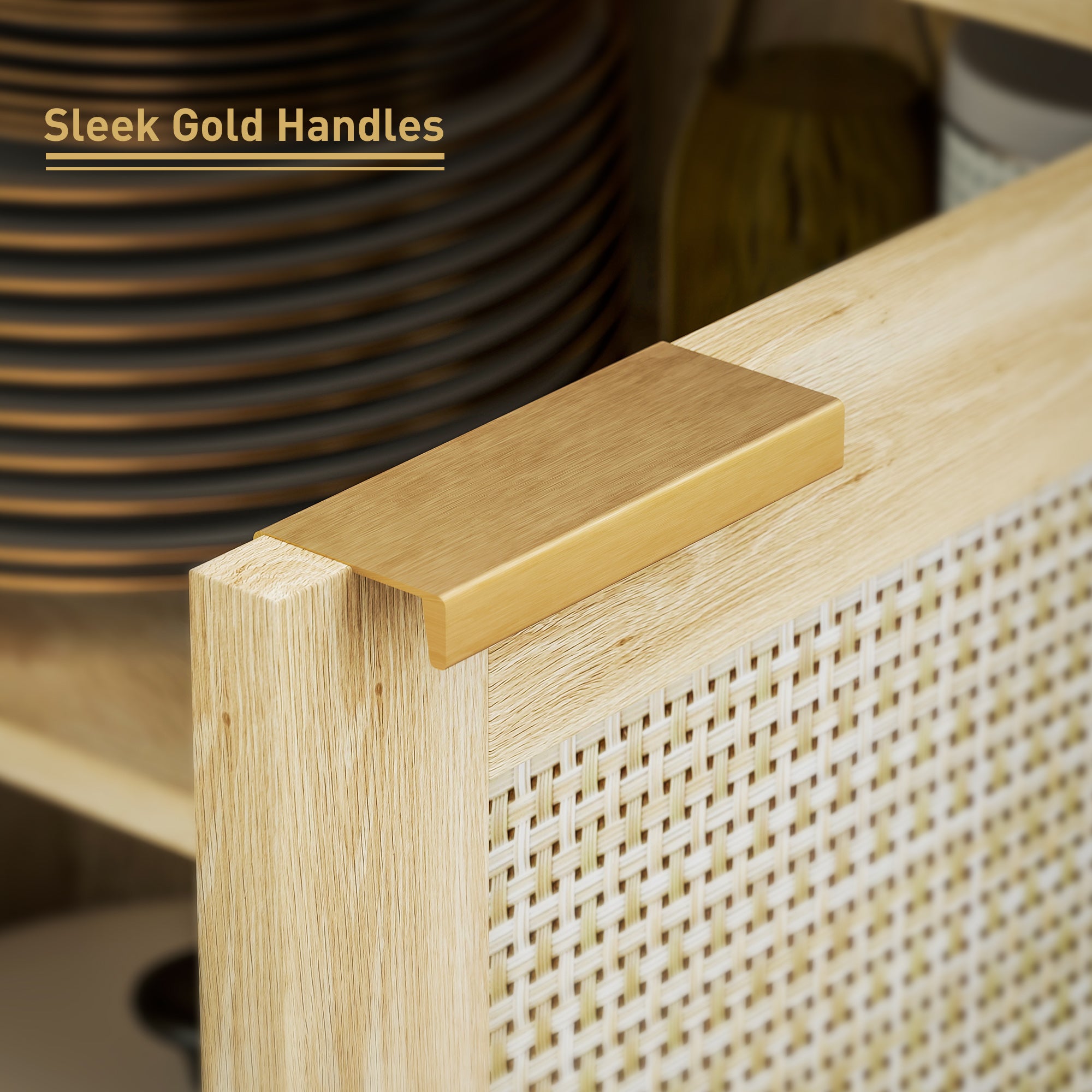 Sideboard Buffet Cabinet with Storage, Modern Accent Cabinet with Adjustable Shelf, Coffee Bar Cabinet, Natural