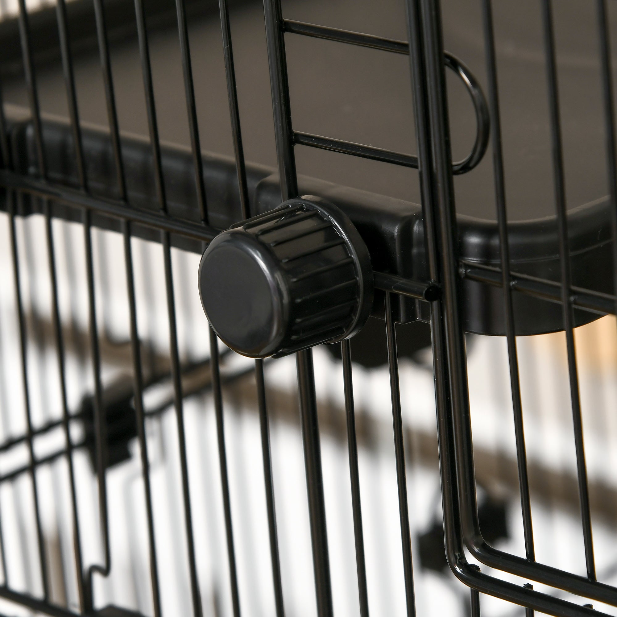 6-tier Platform Rolling Small Animal Rabbit Cage with a Large Living Space, Black - Black and White - Image 8