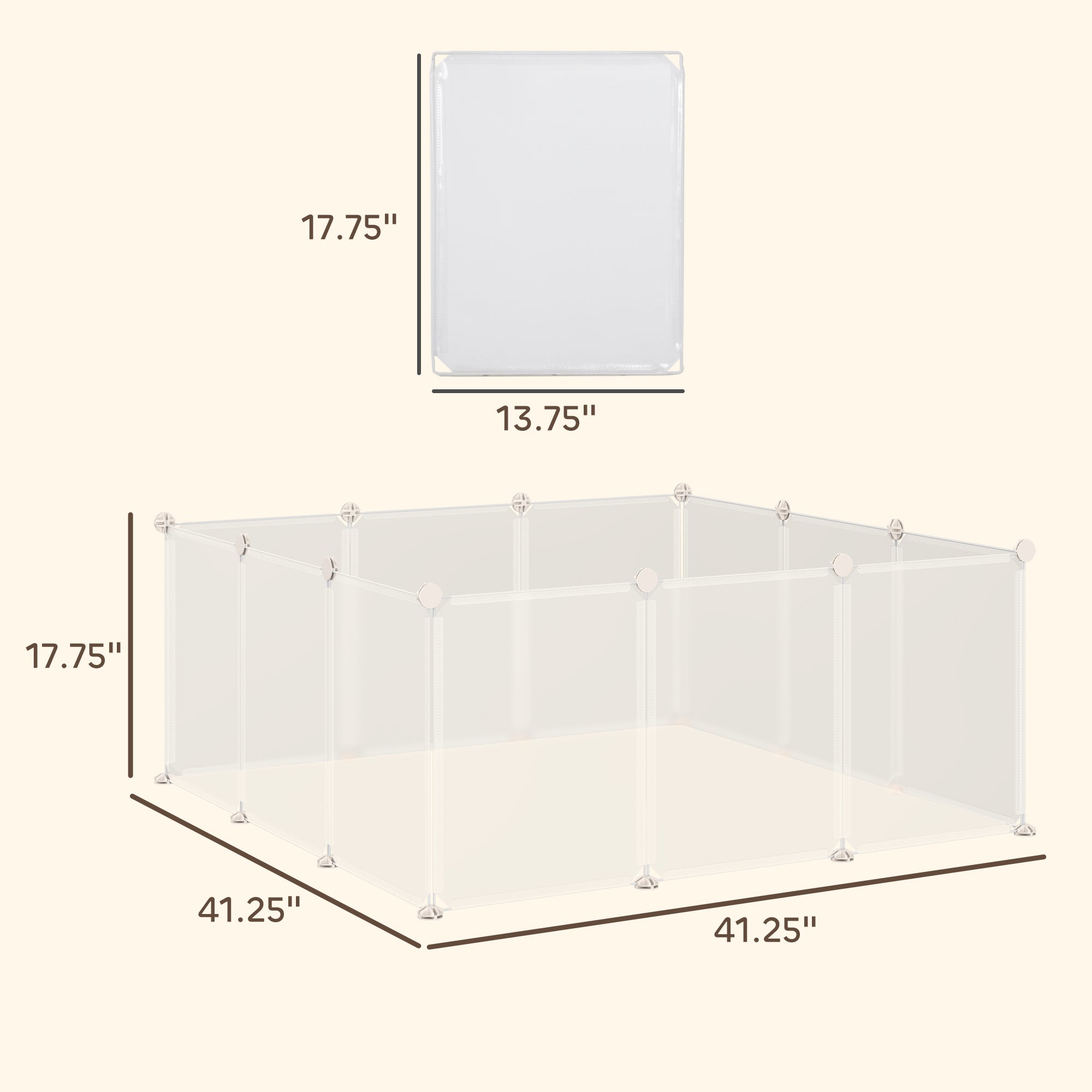 Pet Playpen DIY Small Animal Cage Open Enclosure Portable Plastic Fence 12 Panels for Guinea Pig Hedgehog White, 18" x 14" - White - Image 3