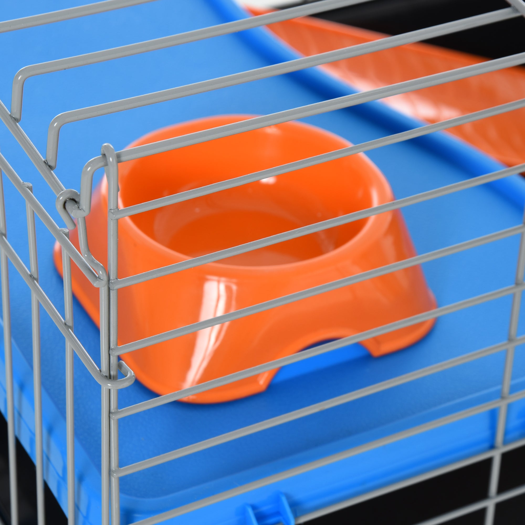 35"L Small Animal Cage with Food Dish, Water Bottle, Hay Feeder, Platform, Ramp for Chinchilla, Black - Black - Image 8