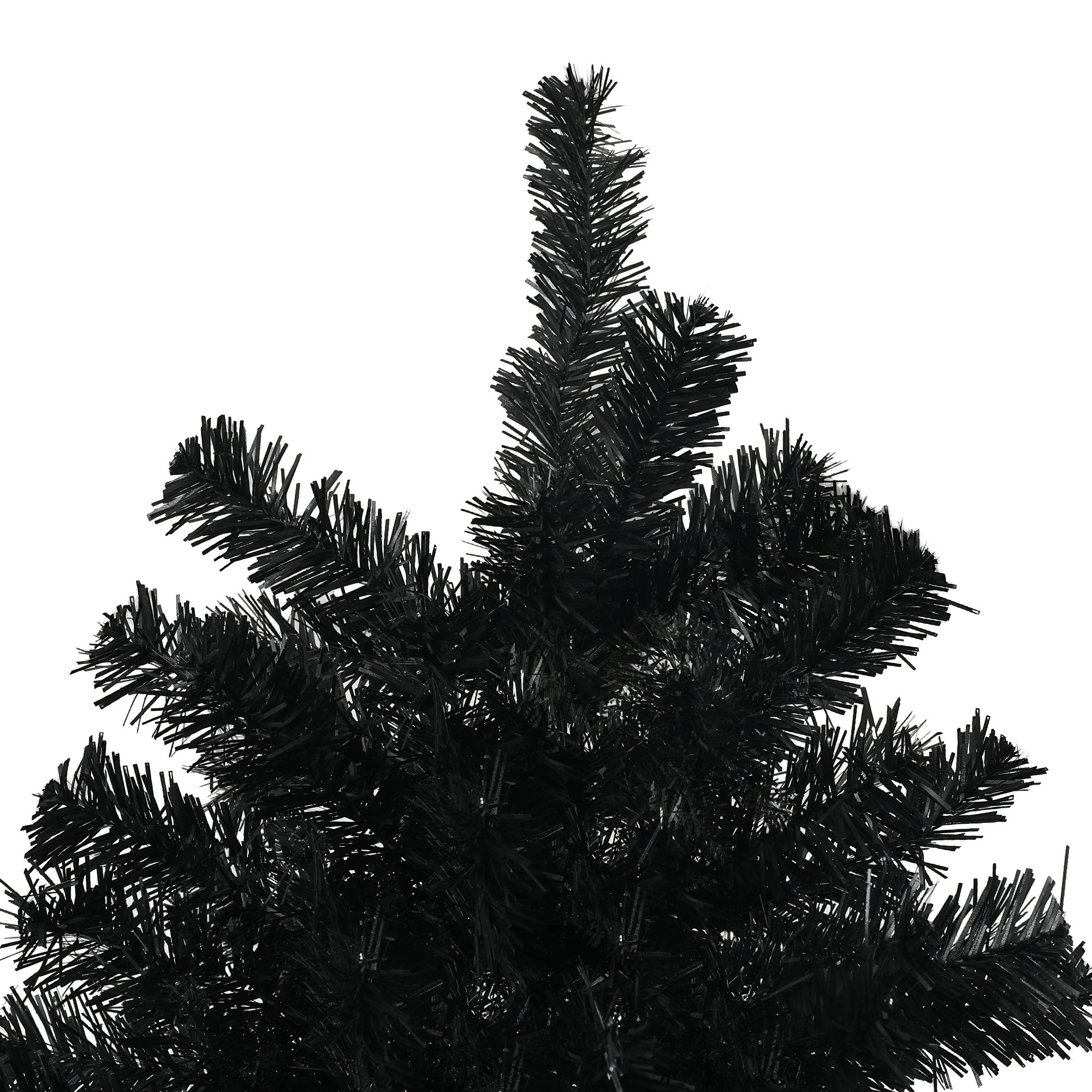 7.5ft Unlit Artificial Black Christmas Tree, Holiday Decor with 1346 Branch Tips, Auto Open and Steel Base