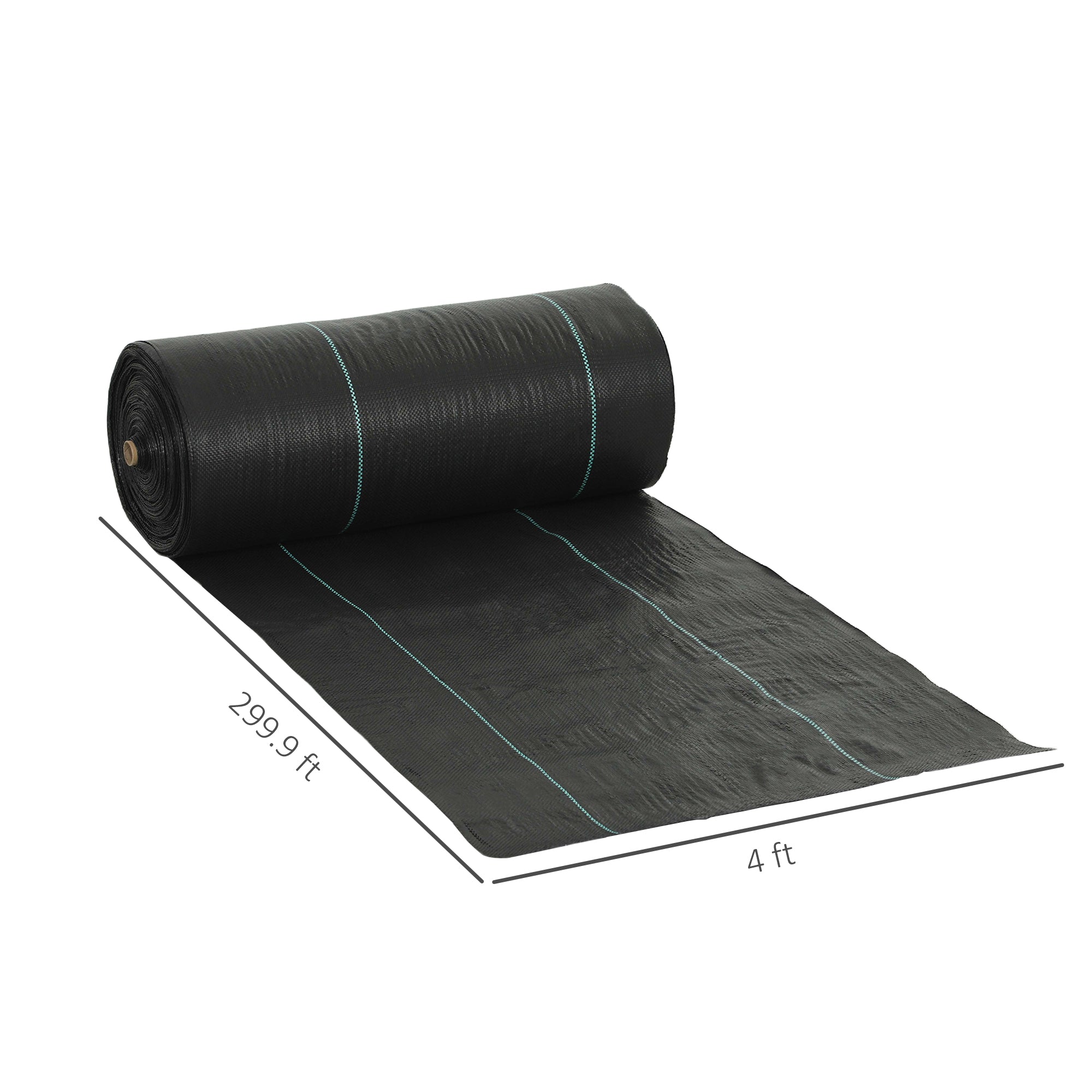 4FT x 300FT Weed Barrier Landscape Fabric, 5oz Heavy Duty Woven Weed Control Fabric for Landscaping - Black - Image 3