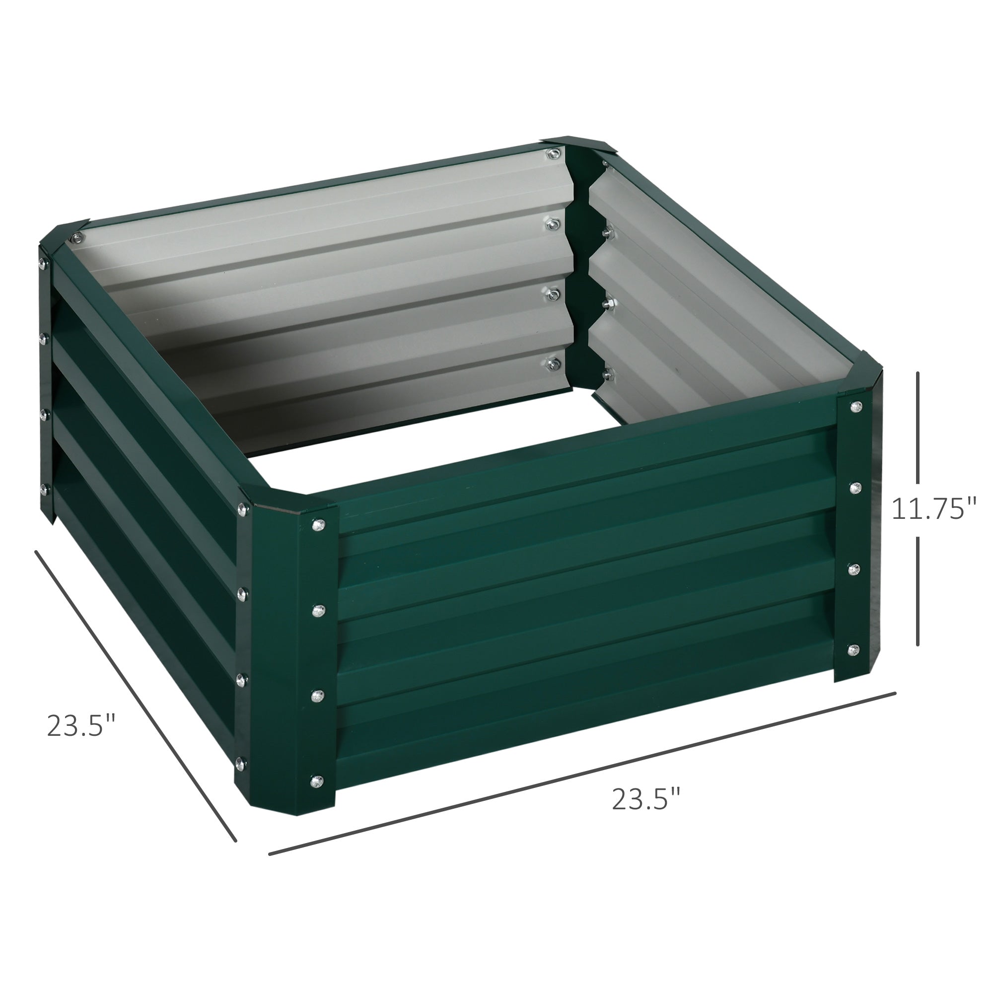Galvanized Raised Garden Bed, Set of 2 Metal Planter Box with Open Bottom, All-Weather Steel Frame, Rust-Resistant, Easy-to-assemble, for Growing Vegetables, Flowers, Green - Green - Image 3