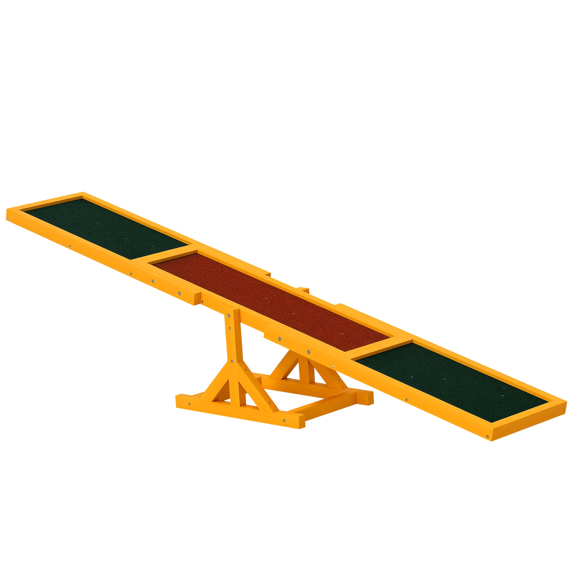 Wooden Dog Agility Seesaw for Training and Exercise, Platform Equipment Run Game Toy, Weather Resistant Pet Supplies, 71" L x 12" W x 12" H, Natural - Natural Wood