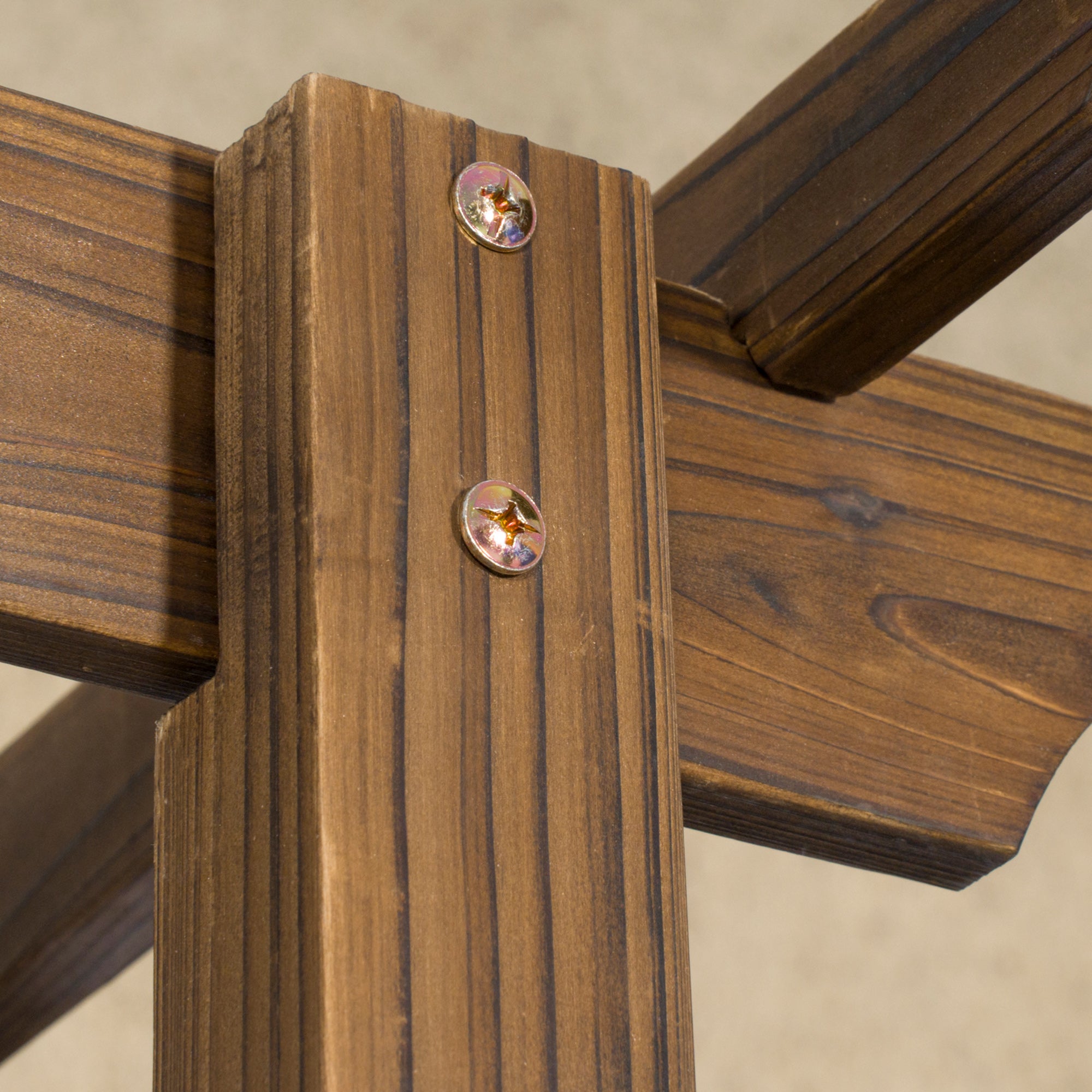 85" Wooden Garden Arbor for Wedding and Ceremony, Outdoor Garden Arch Trellis for Climbing Vines - Carbonized - Carbonized - Image 7