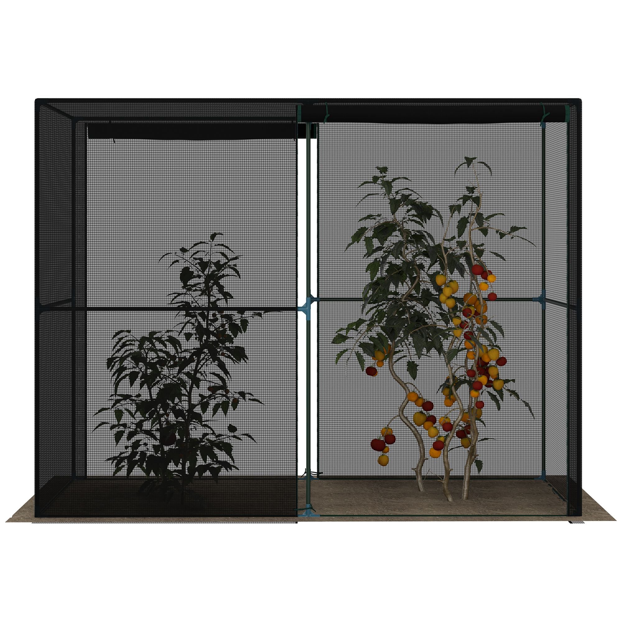 8' x 4' x 6' Crop Cage, Plant Protection Tent with Zippered Doors for Vegetable Garden, Backyard, Black - Black - Image 7