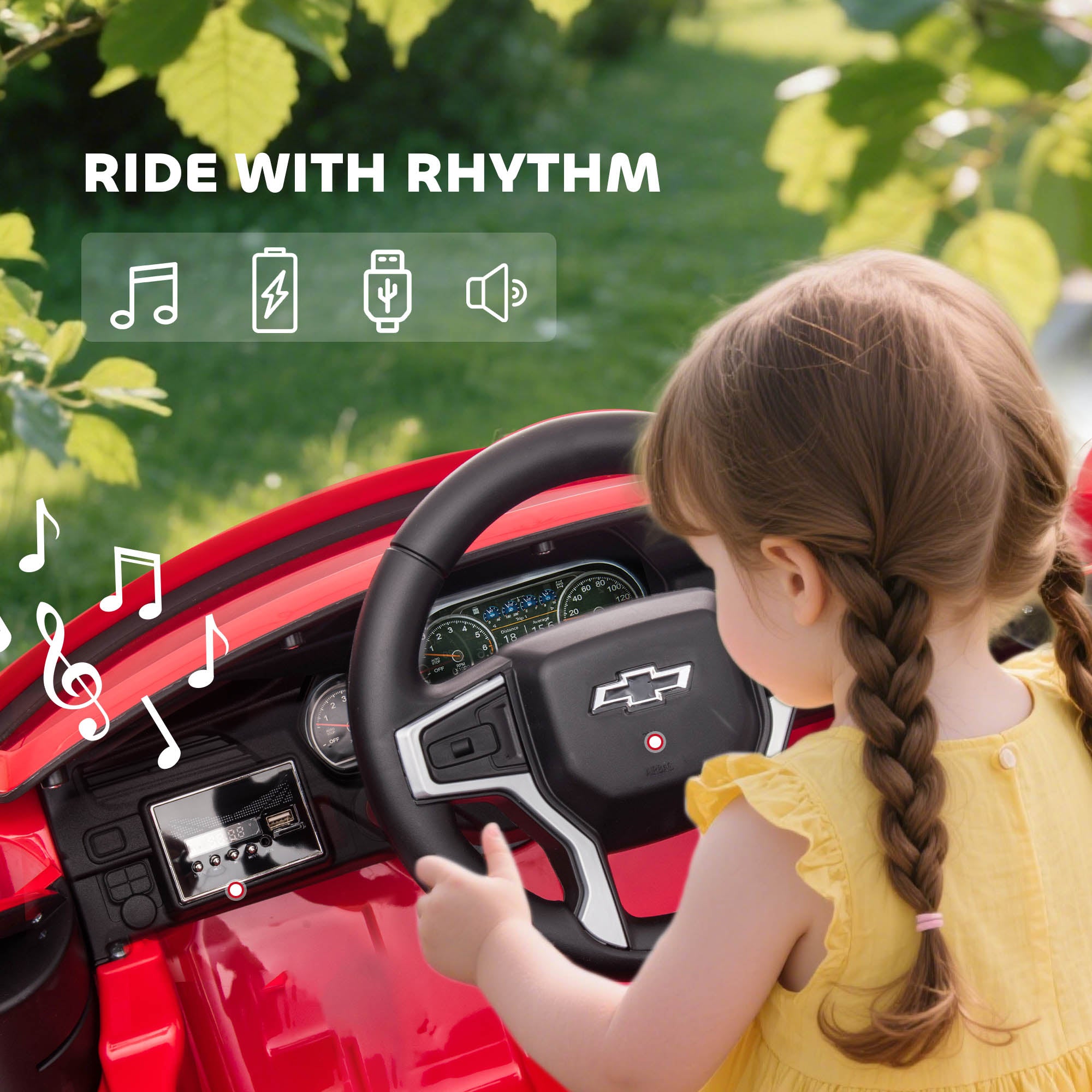 Electric Ride on Car 12V Kids Ride-on Toy, Red