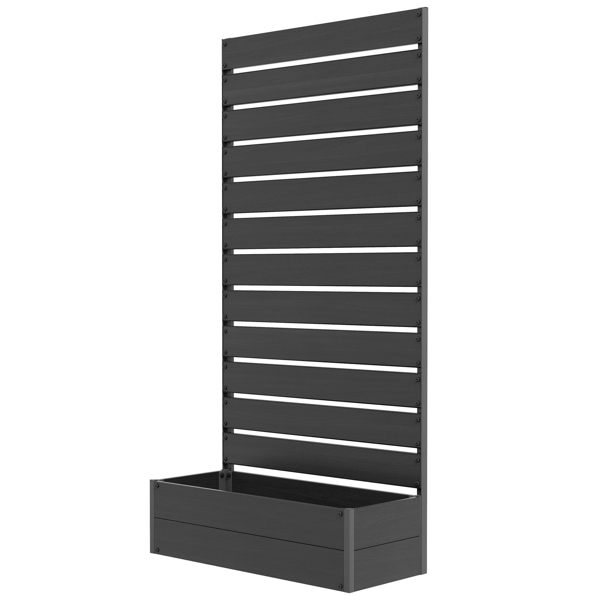 Trellis Planter for Climbing Plants, Raised Garden Bed with Trellis, Planter Box for Outdoor Garden, Black - Black