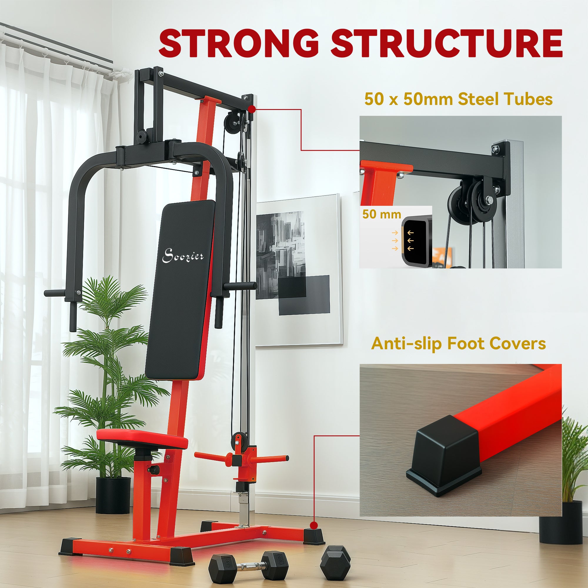 Chest Fly and Chest Press Machine for Back, Pectoral, Rear Deltoid and Shoulder Training, Red