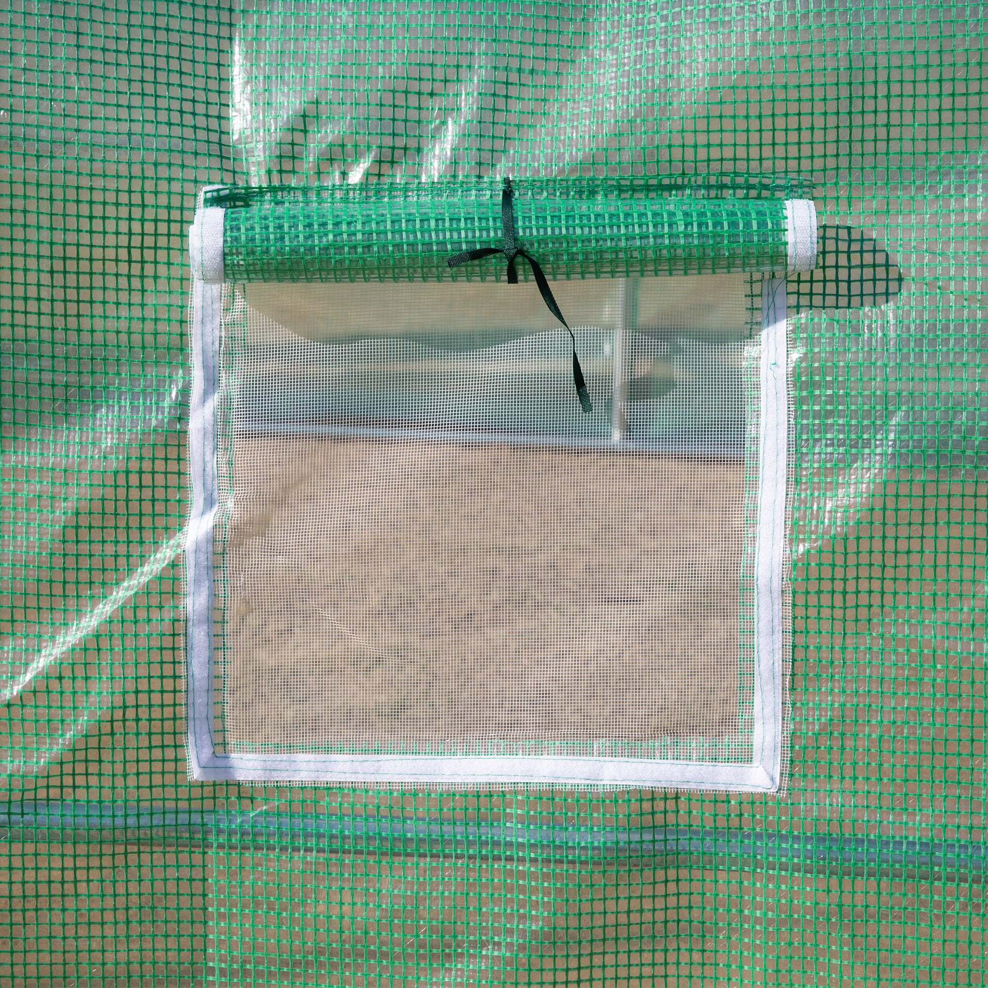 10' x 10' x 7' Walk-in Tunnel Greenhouse with High-Quality Transparent PE Cover, Zipper Doors & Windows - Green - Image 7