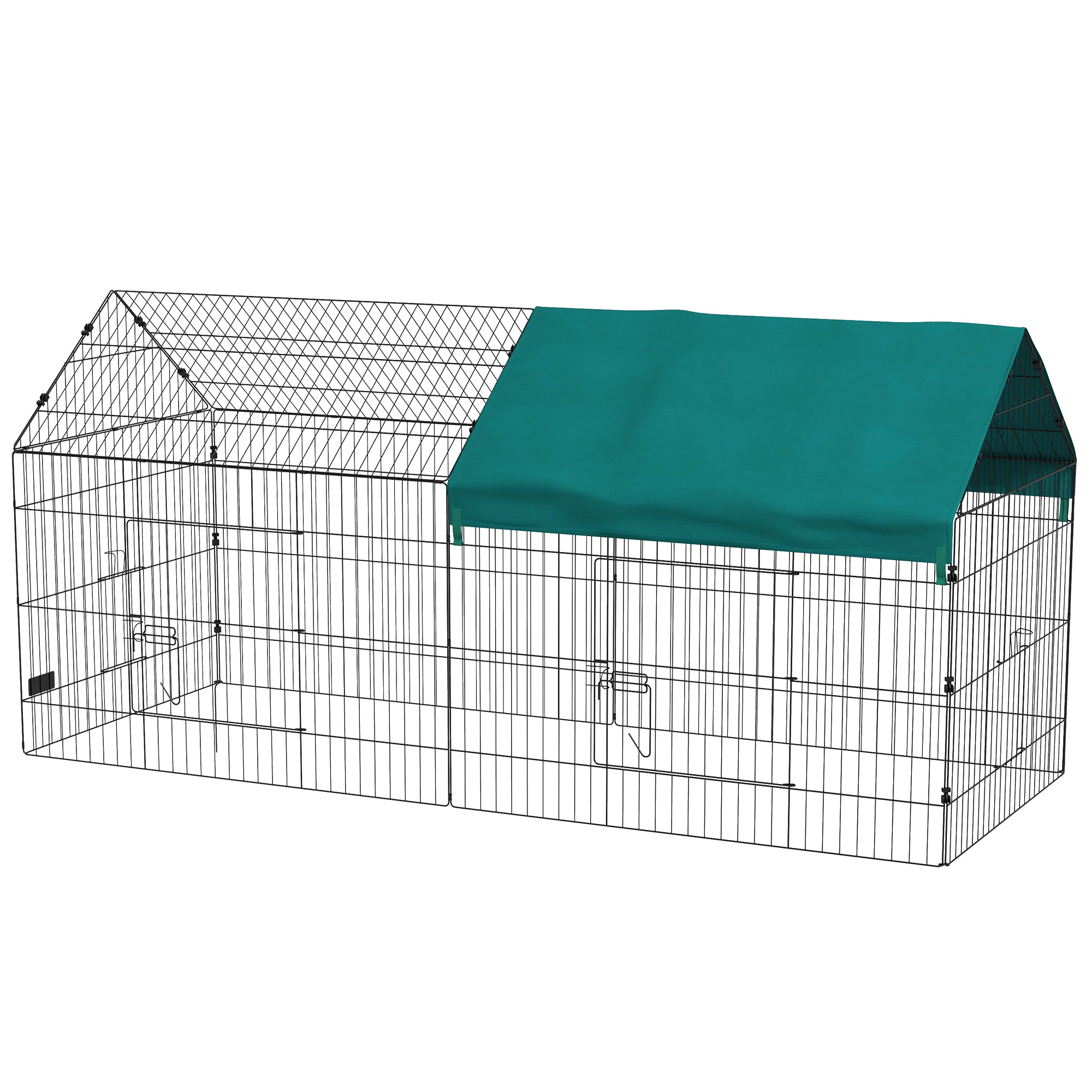 87" Small Animal Playpen with with Roof for Rabbits, Chicken, Chinchillas for Indoor/Outdoor Use, Green - Green