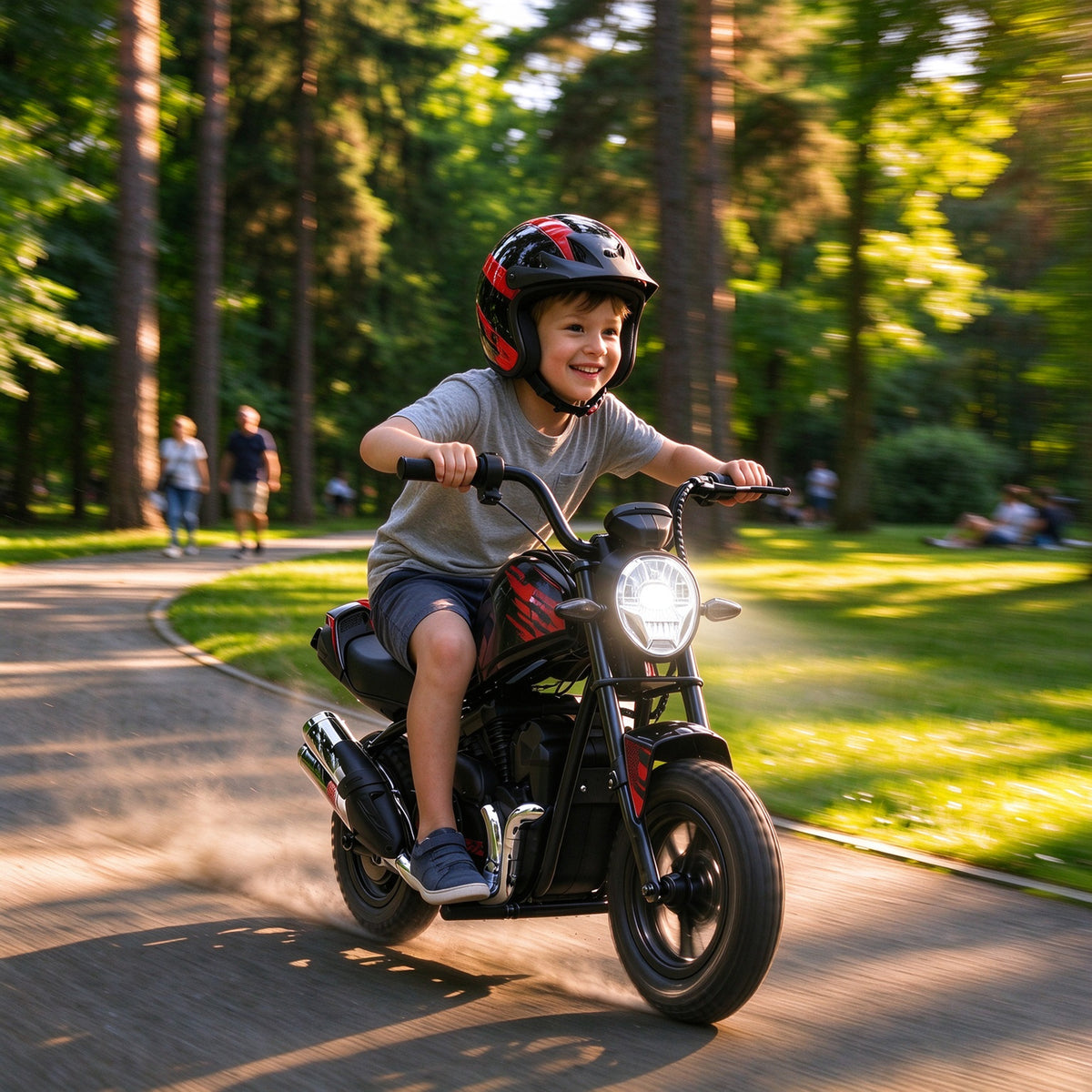 24V Kids Electric Motorcycle with 180W Motor, 12" Rubber Tires, Up to 11MPH, Twist Throttle for Ages 6-12, Black