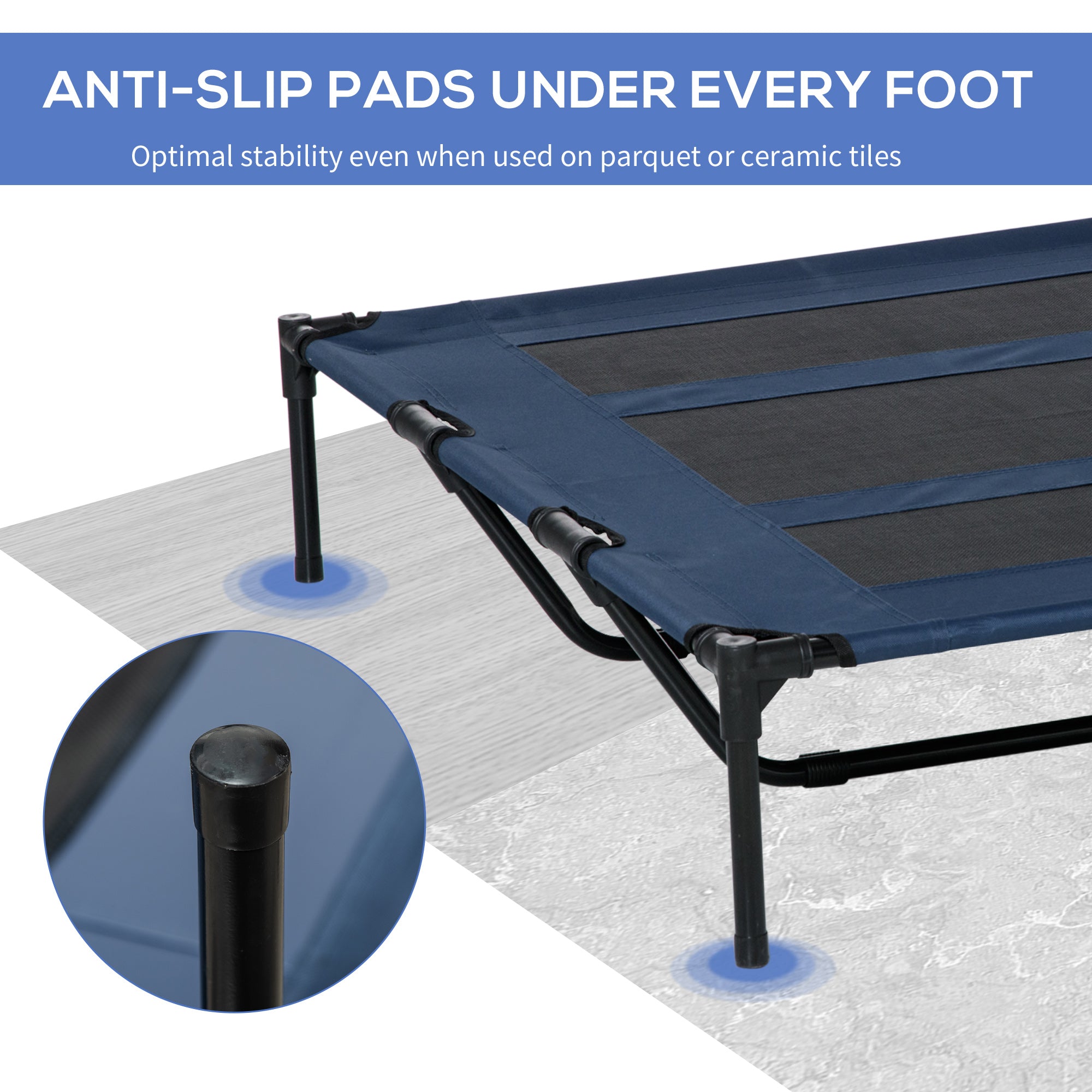 48" x 36" Elevated Breathable Dog Bed w/ Carry Bag Dark Blue - Dark Blue - Image 6