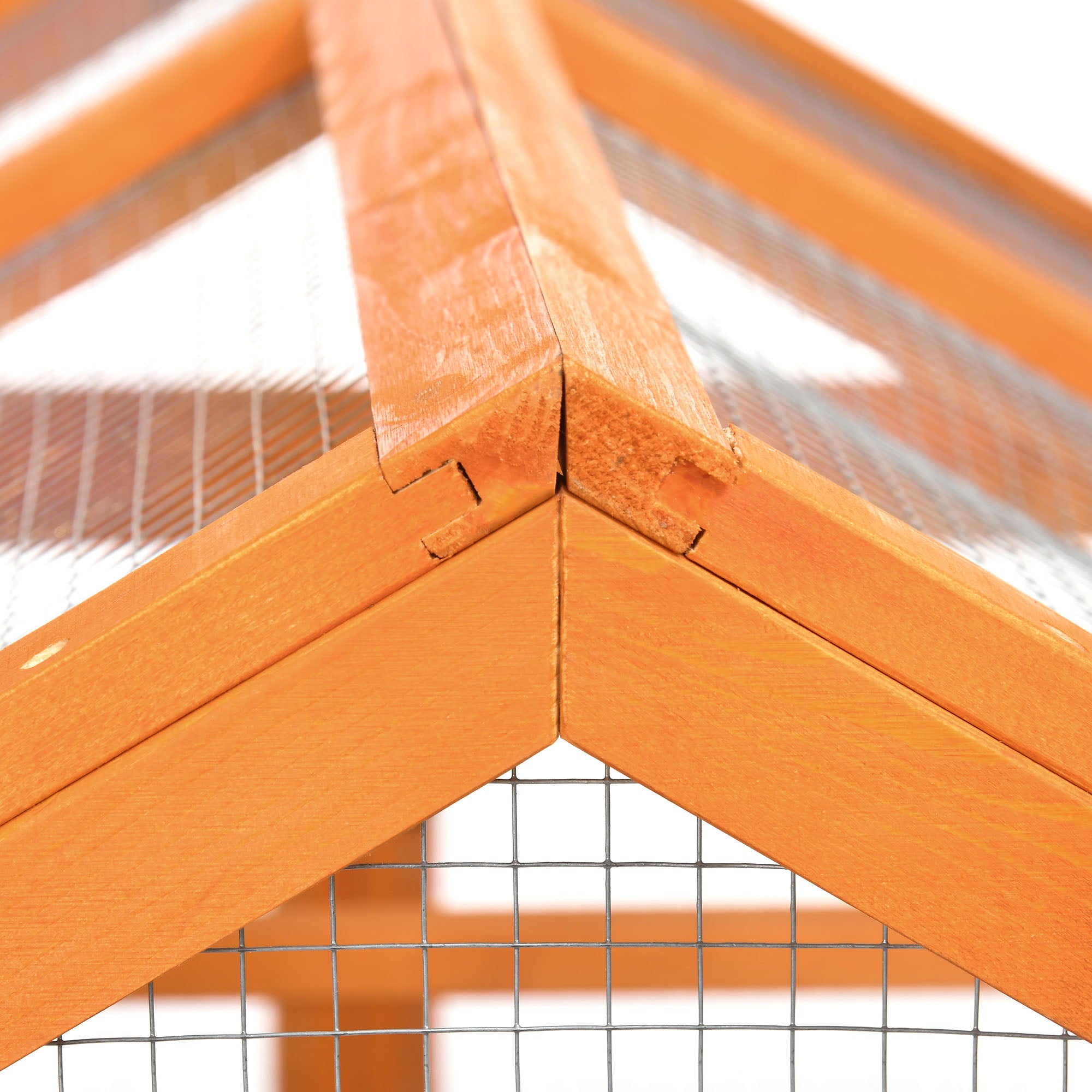 Wooden Chicken Run, Combinable Design with Perches, 4.6' x 2.8', Orange - Orange - Image 8