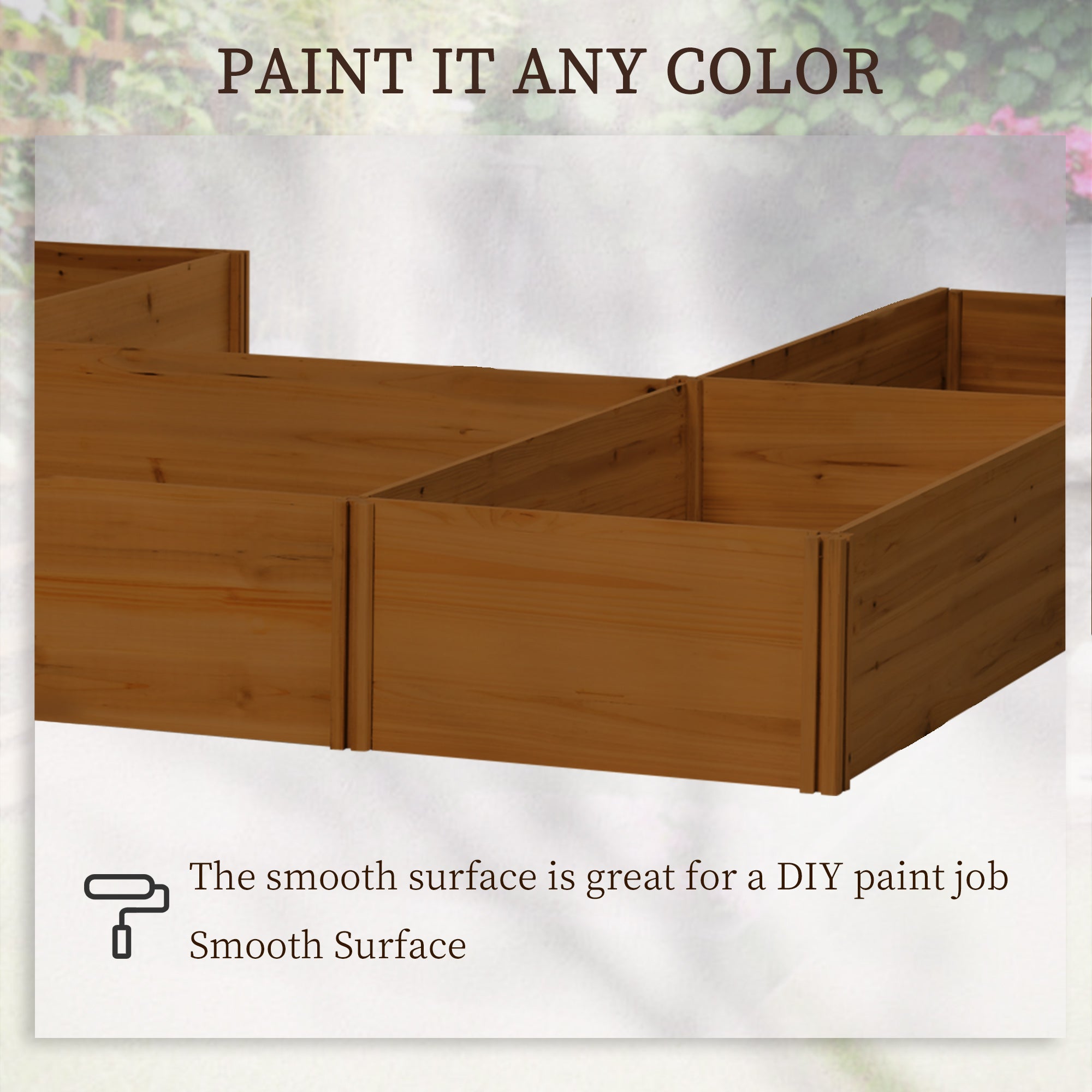 Raised Garden Bed, Set of 5 Large Wooden Box Planters for Outdoor Plants Vegetables Flowers Herbs, 7.5x7.5x1ft, Brown - Brown - Image 5
