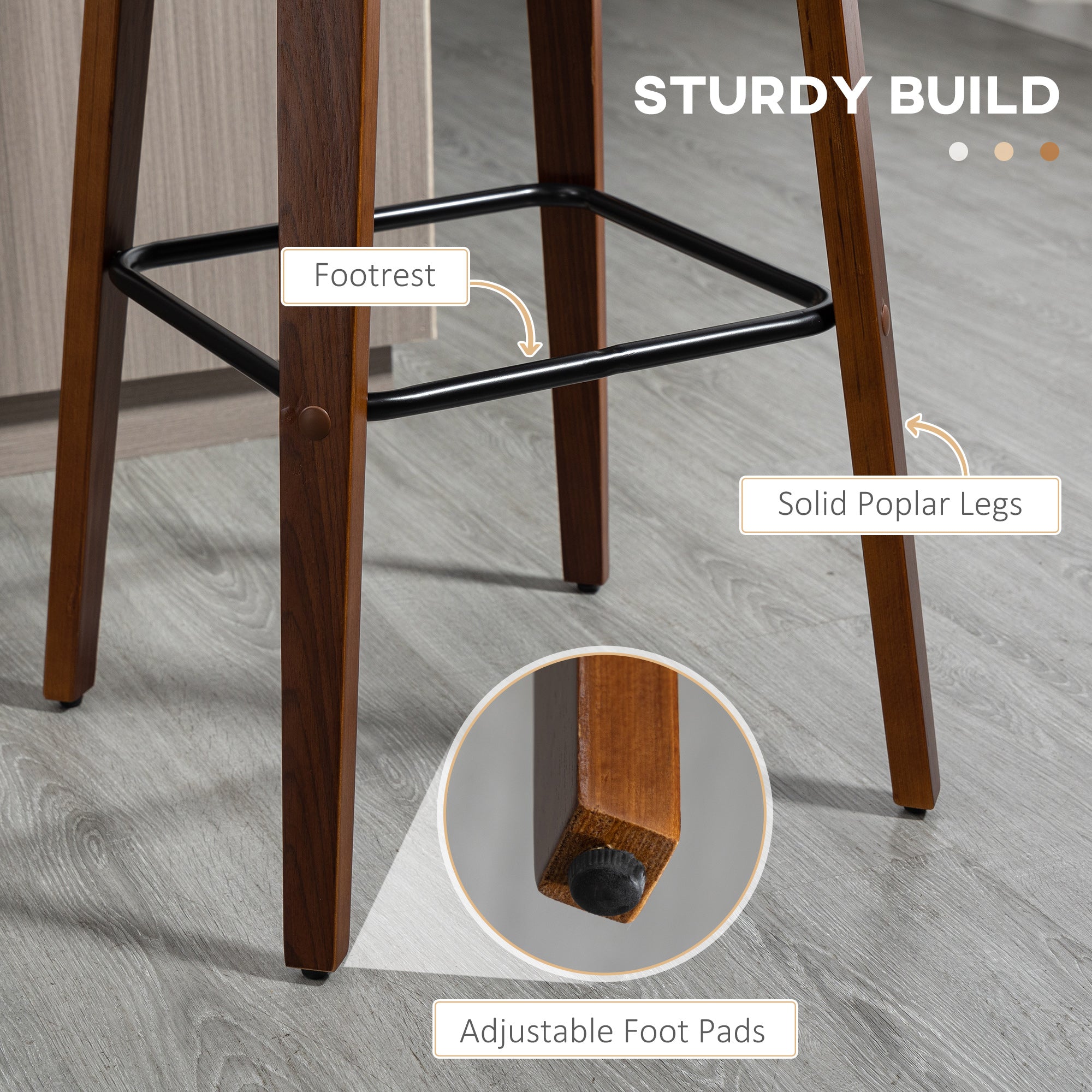 Bar Height Bar Stools Set of 2, Black