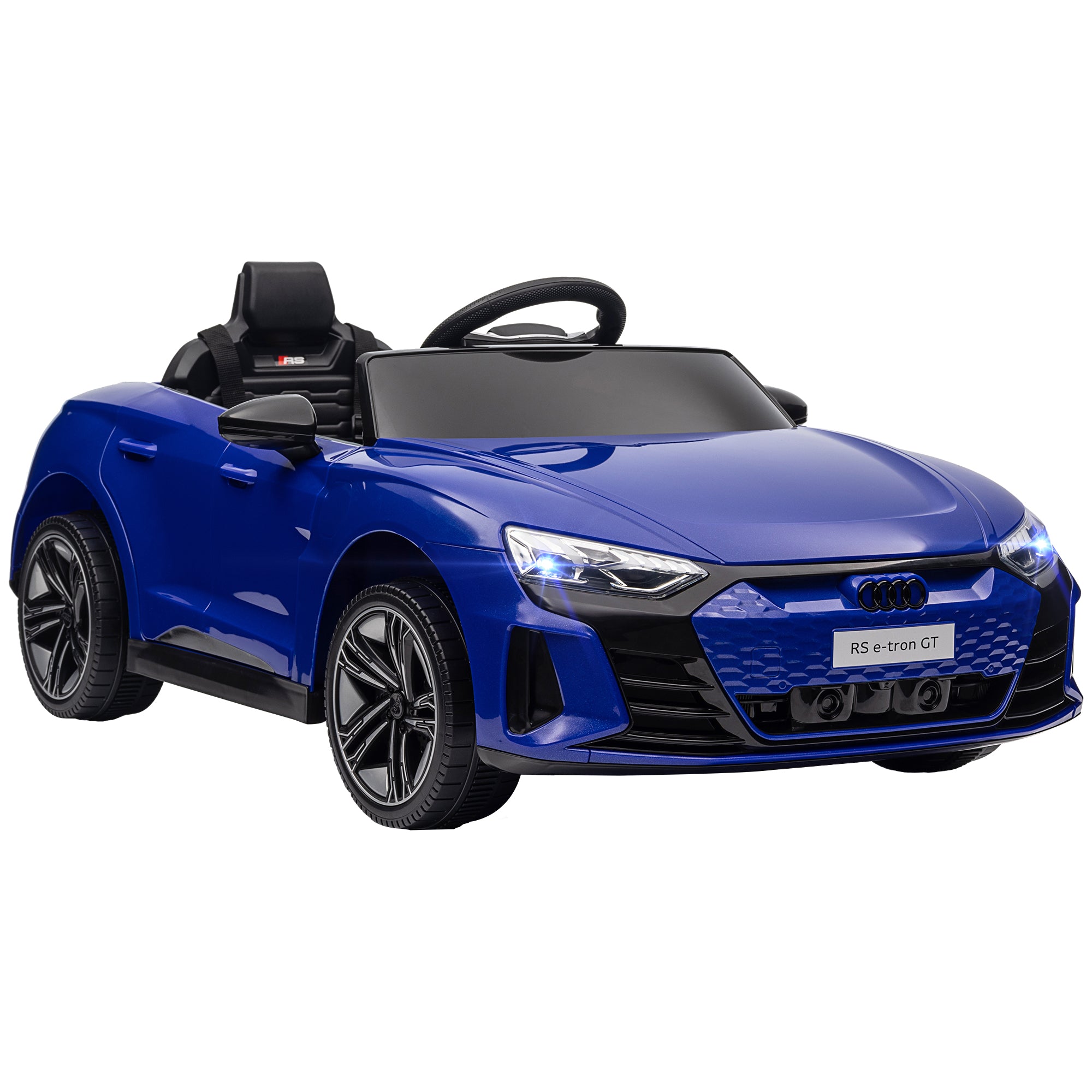 12V Licensed Audi RS E-tron GT Kids Ride on Car with Remote Control, Suspension, Horn, Music, Lights, Dark Blue