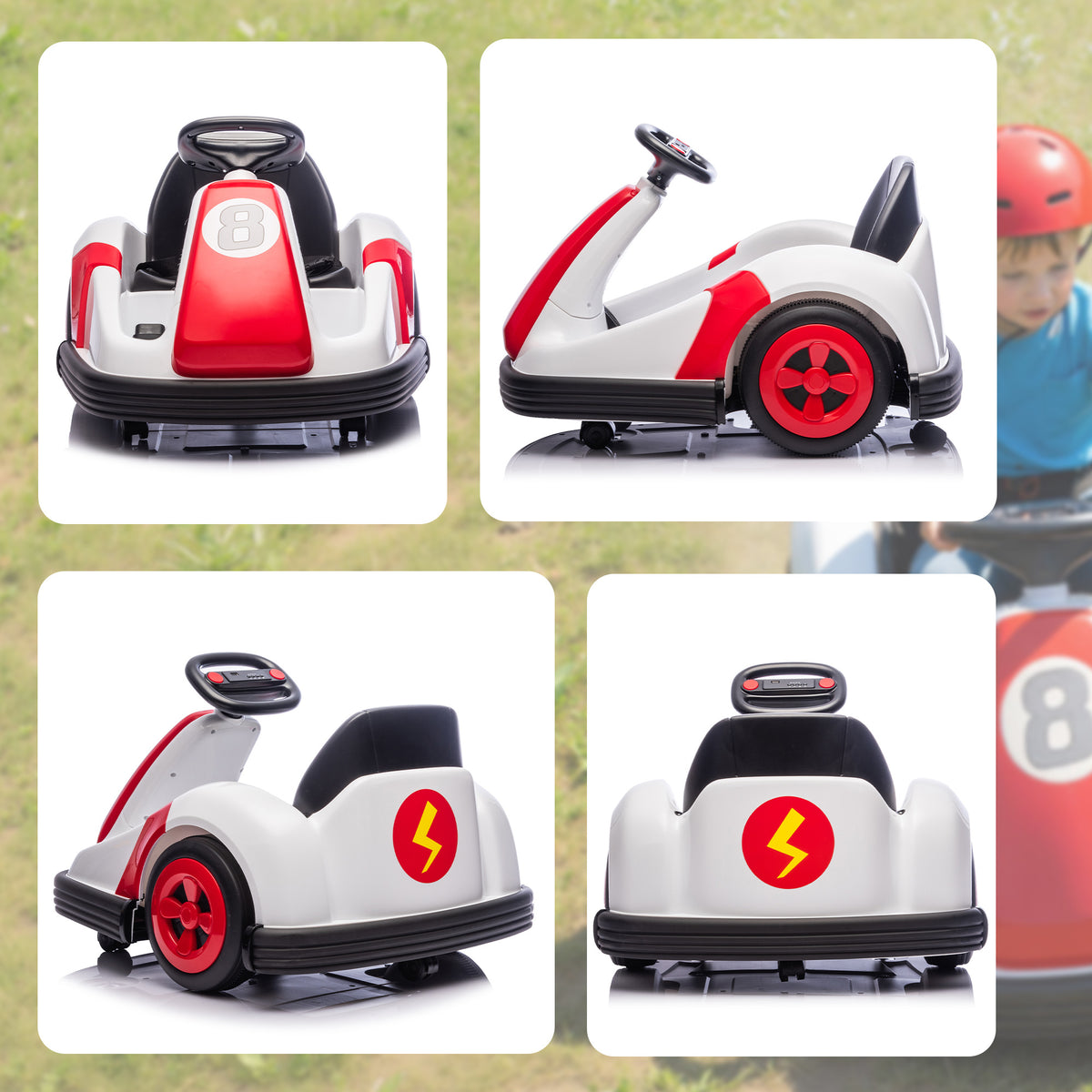 6V Kids Bumper Car with Big Wheels, Electric Car for Kids with 360-Degree Spin, Slow Start, for 37-72 M, Red