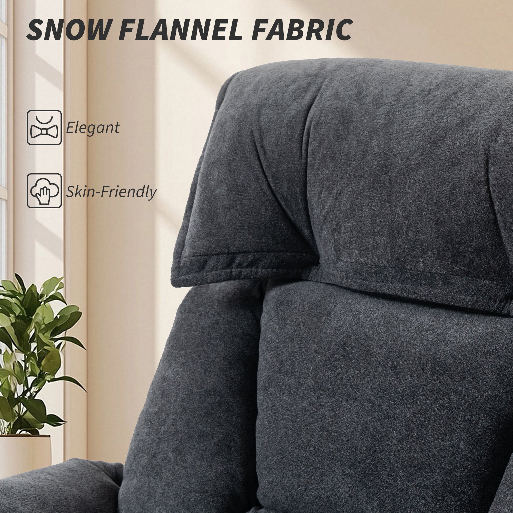 High Back Office Chair, Reclining Desk Chair with Footrest, High Resilience Foam, Rolling Wheels, Dark Gray