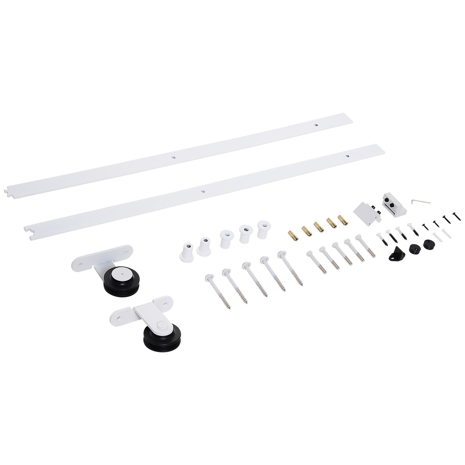 6' Rustic Interior Sliding Barn Door Mounting Hardware Kit - White