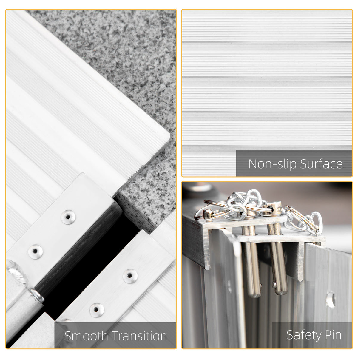 Textured Aluminum Folding Wheelchair Ramp, 6'
