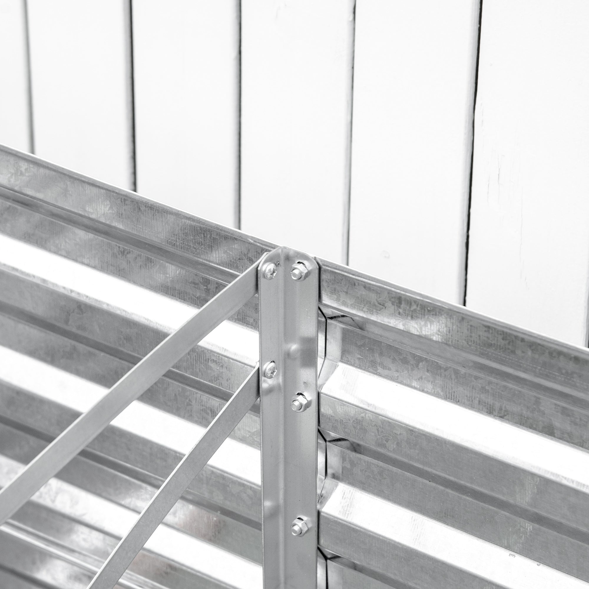 Galvanized Raised Garden Bed, Steel Outdoor Planters with Reinforced Rods, 71" x 36" x 23", Silver - Silver - Image 7