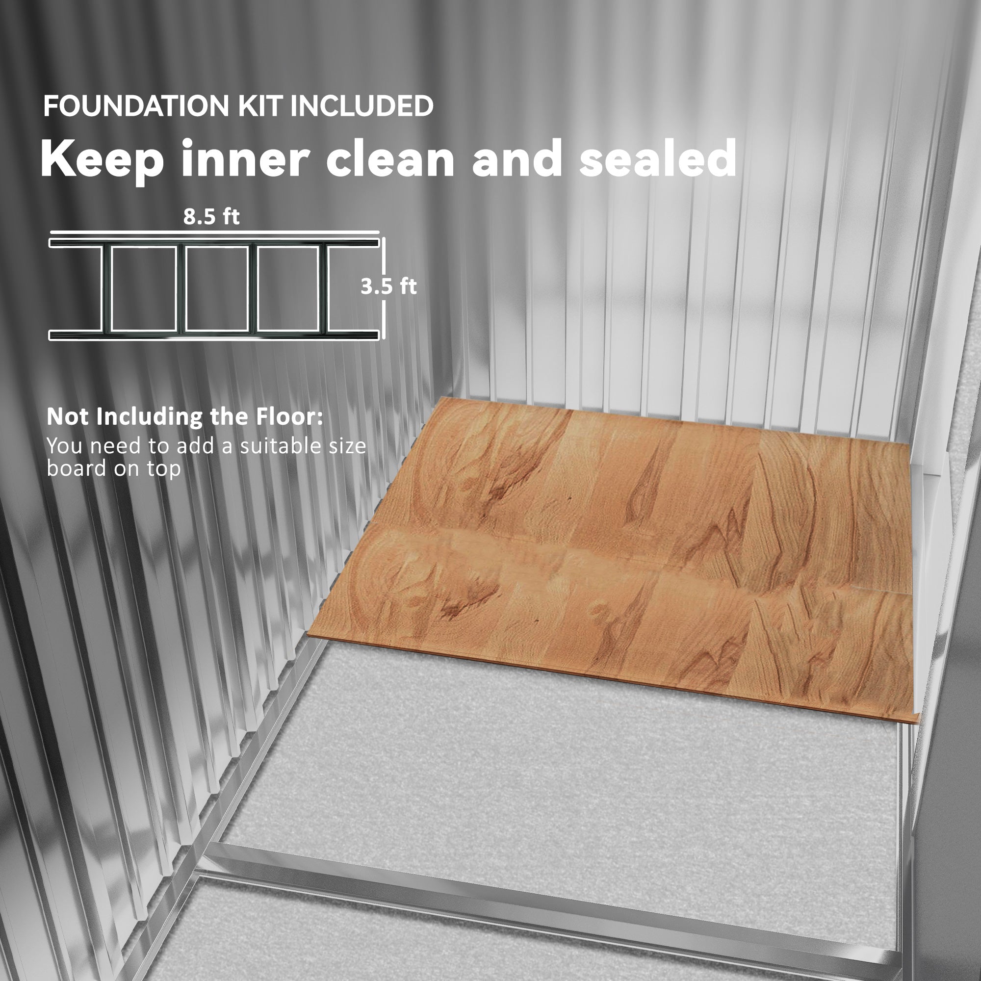 Large Outdoor Storage Shed, 9x6 Garden Tool Shed for Patio, Garage, Lawn, Gray - Gray - Image 6