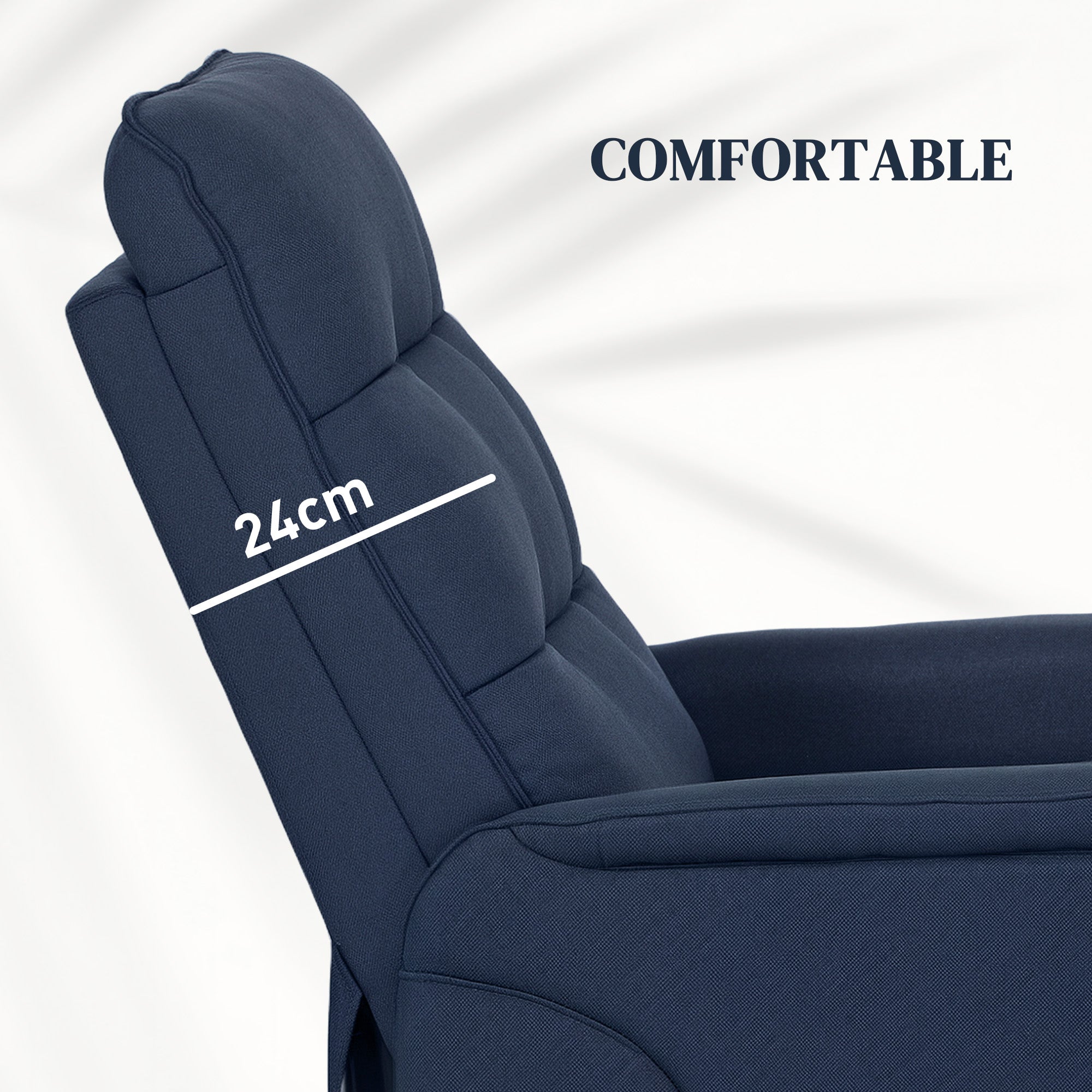 Power Lift Chair for Elderly, Fabric Recliner Sofa with Remote Control, Side Pockets, Quick Assembly, Deep Blue
