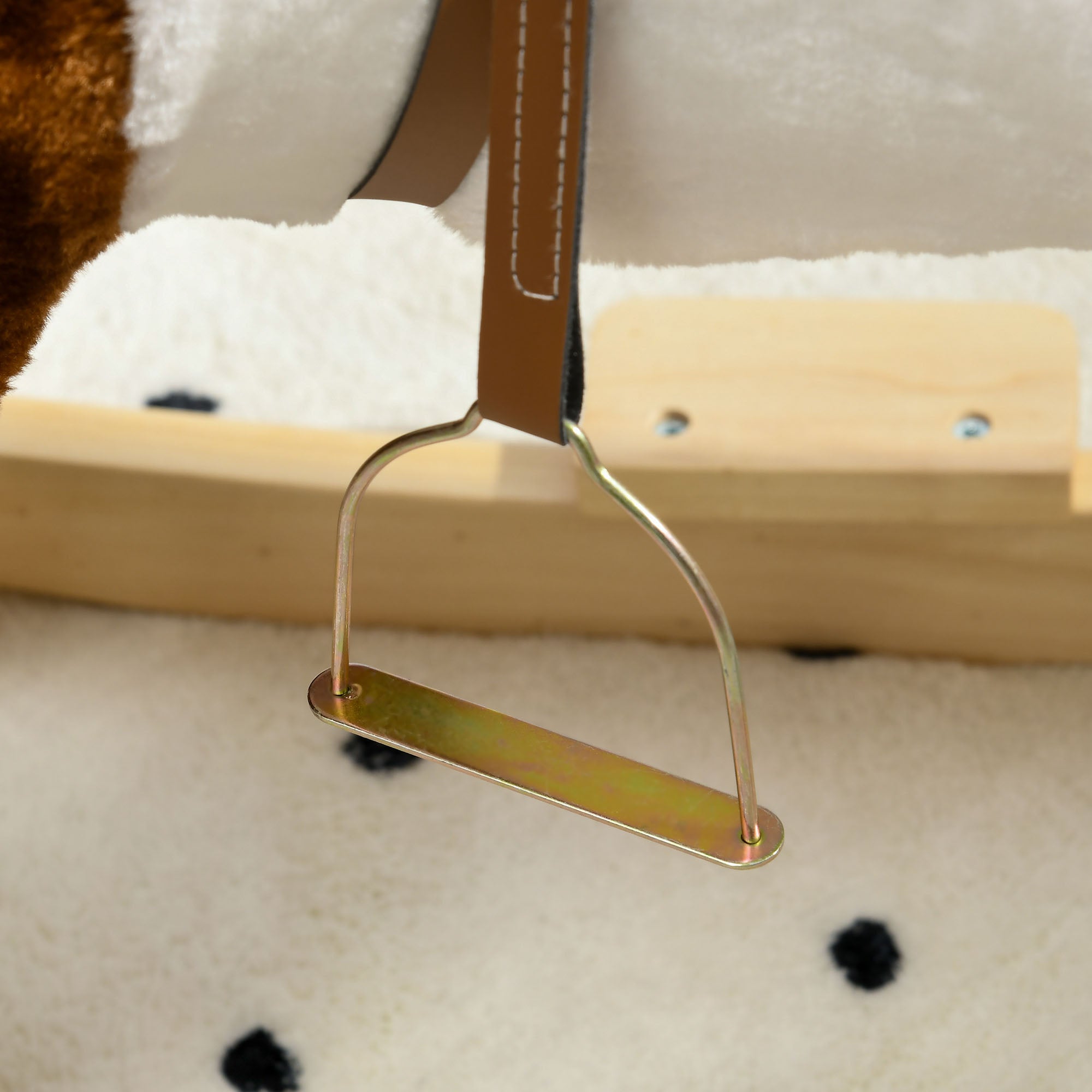 Rocking Horse with Sound, Ride on Horse with Saddle, Toddler Rocker, Gift for 3-8 Year Old, Brown