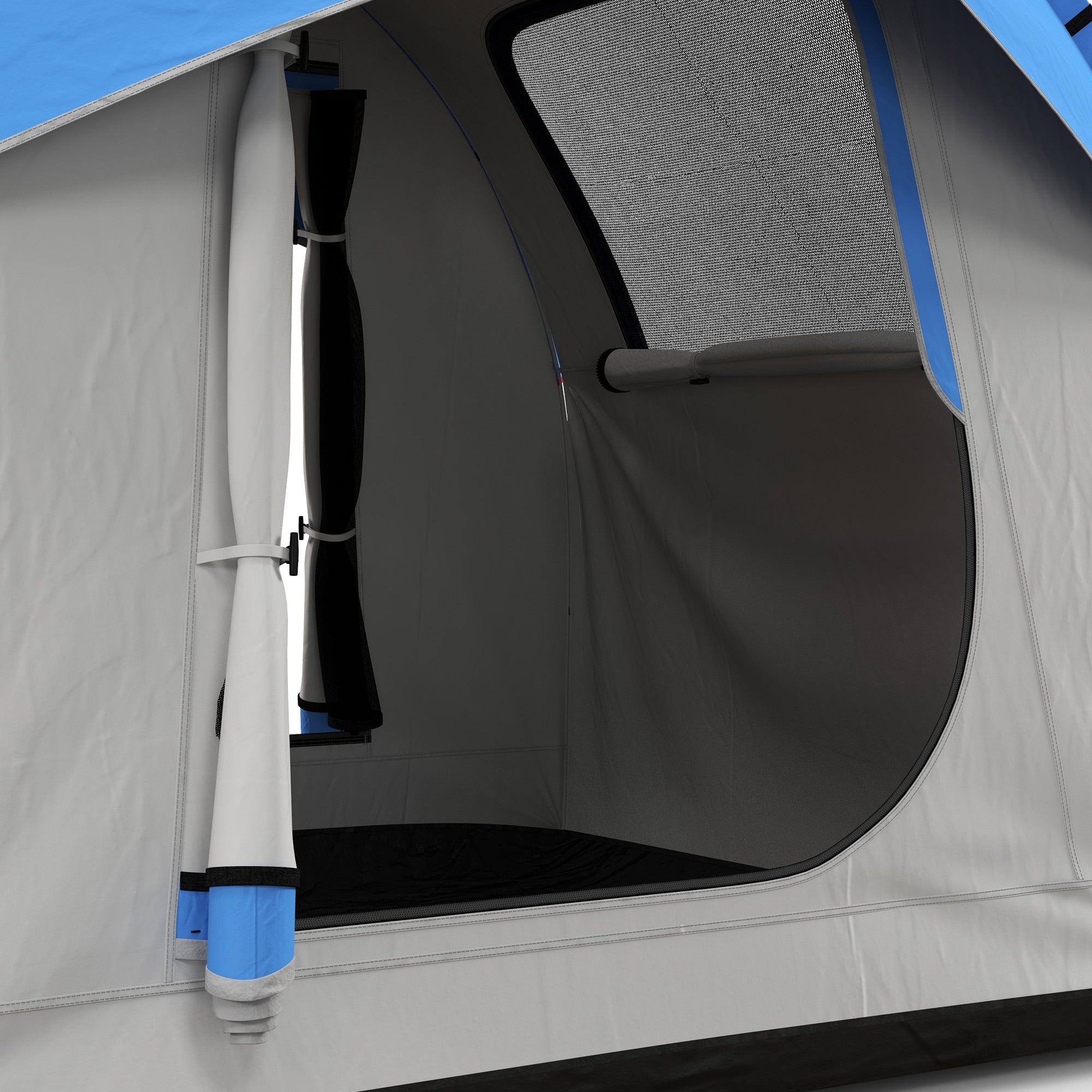 2000mm Waterproof SUV Tent, Car Tent with 3 Doors and Mesh Window, for 5-6 Person Camping Travel, Gray and Blue