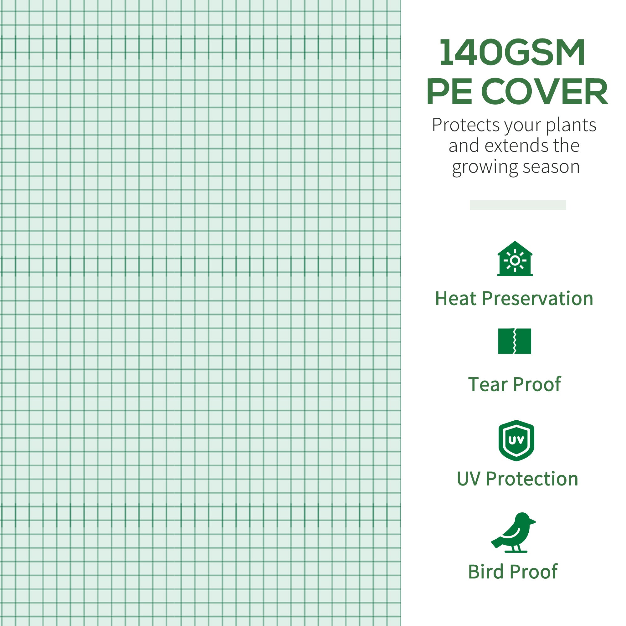 13' x 10' x 6.5' Walk-in Tunnel Greenhouse with 2 Zippered Mesh Doors & 10 Mesh Windows, Upgraded Gardening Plant Hot House with Galvanized Steel Hoops, Green - Green - Image 5
