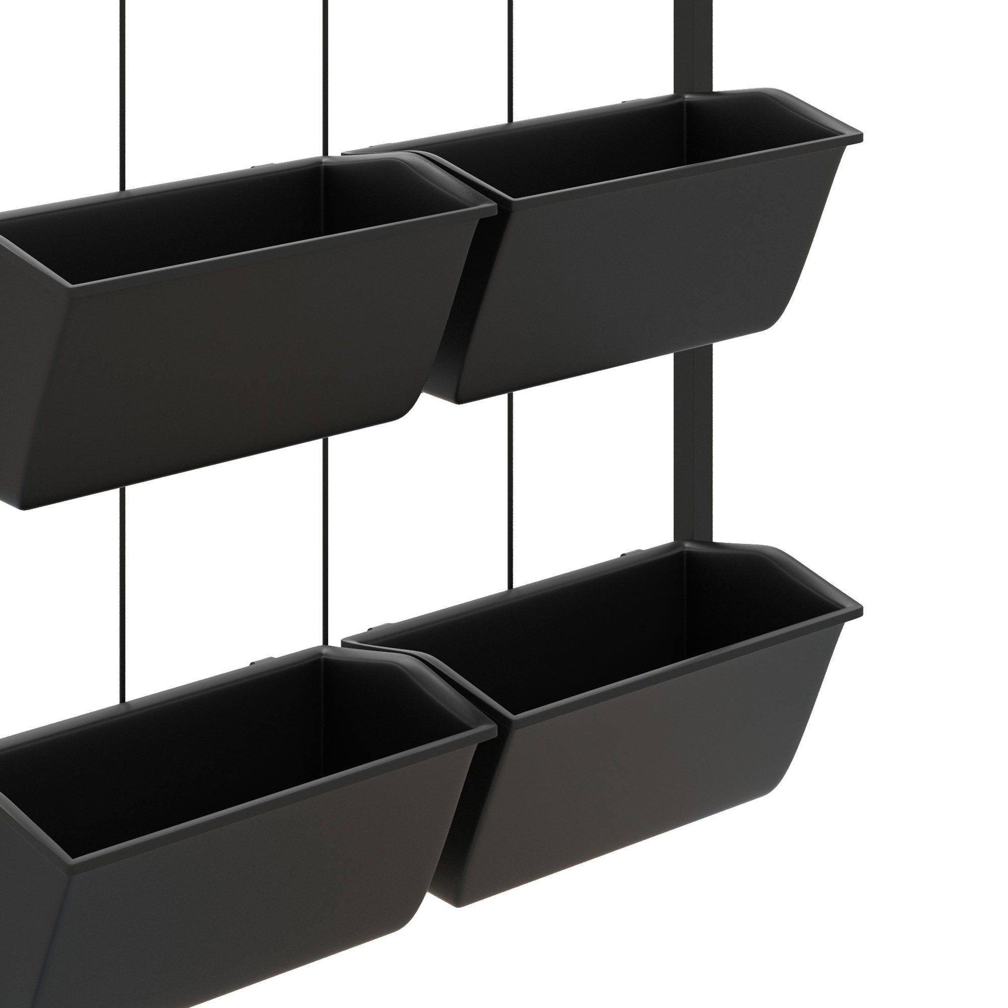 3-Tier Hanging Planter with 6 Pots for Indoor and Outdoor Use, Wall Planter, Self Draining & Wall Mounted, Black - Black - Image 8
