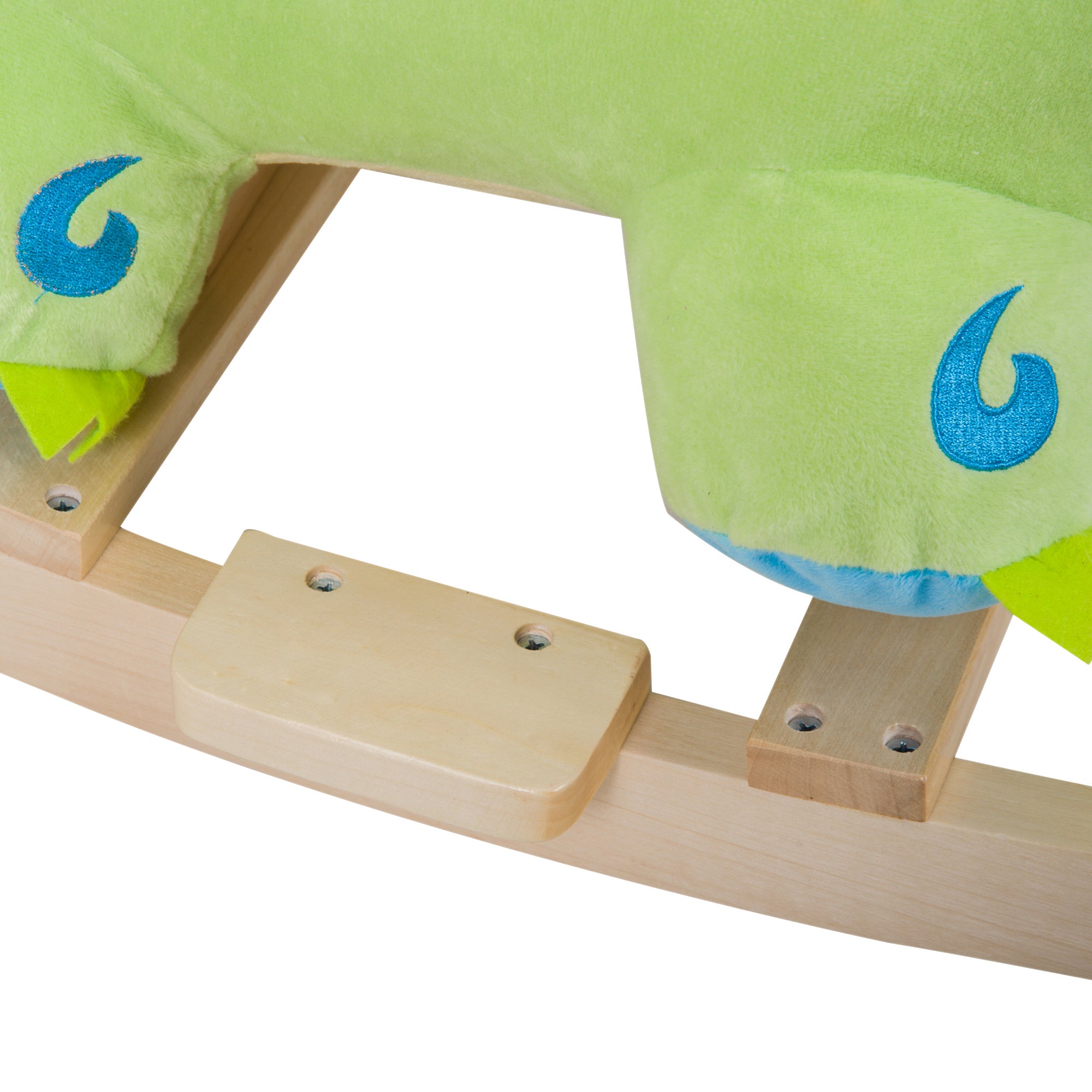 Kids Plush Ride-On Rocking Horse Toy Dinosaur Ride on Rocker Green with Realistic Sounds