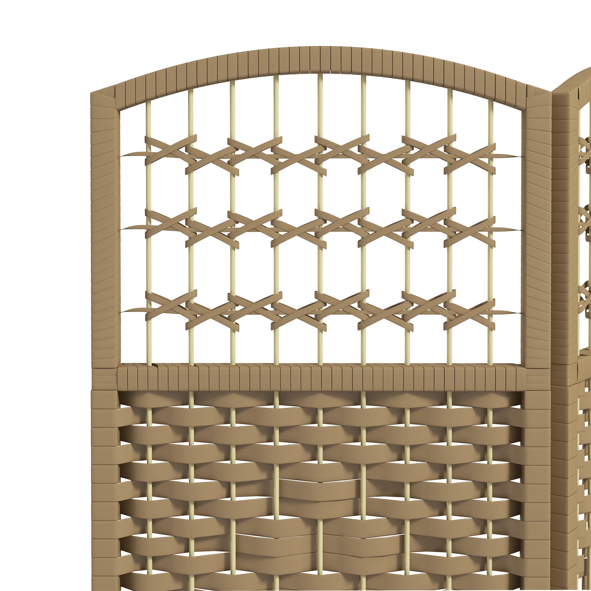 3 Panel Folding Room Divider Portable Privacy Screen Wave Fiber Room Partition for Home Office Natural