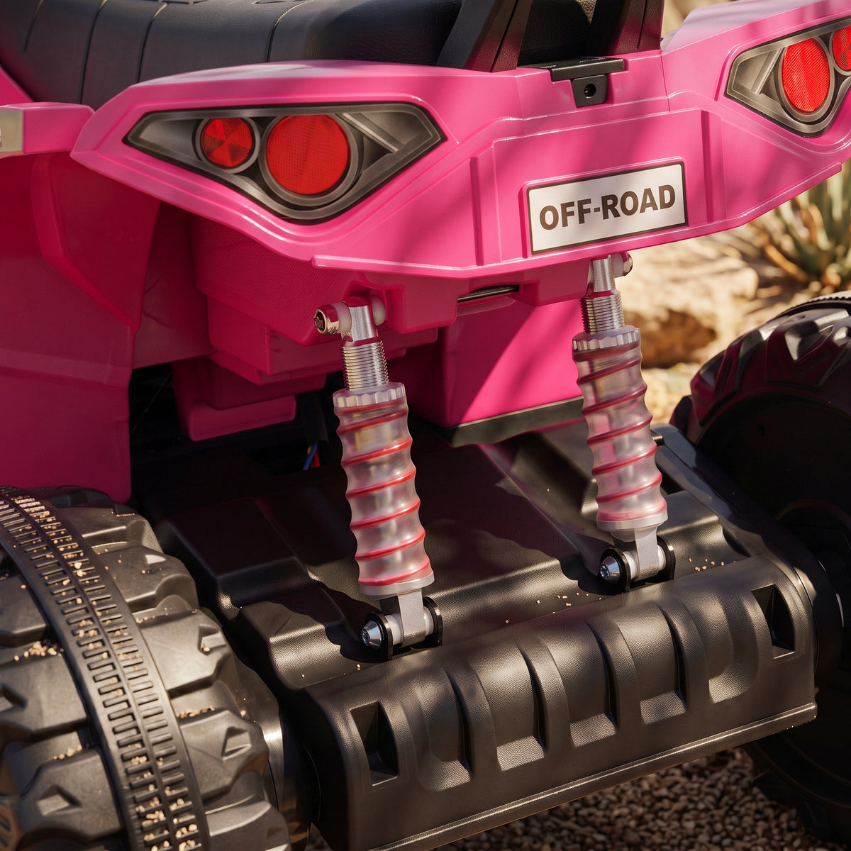 24V 2 Seater Ride On Toys, Kids ATV 4 Wheeler with Dual Motors, High & Low Speed for Boys Girls Aged 3-8 Years, Pink