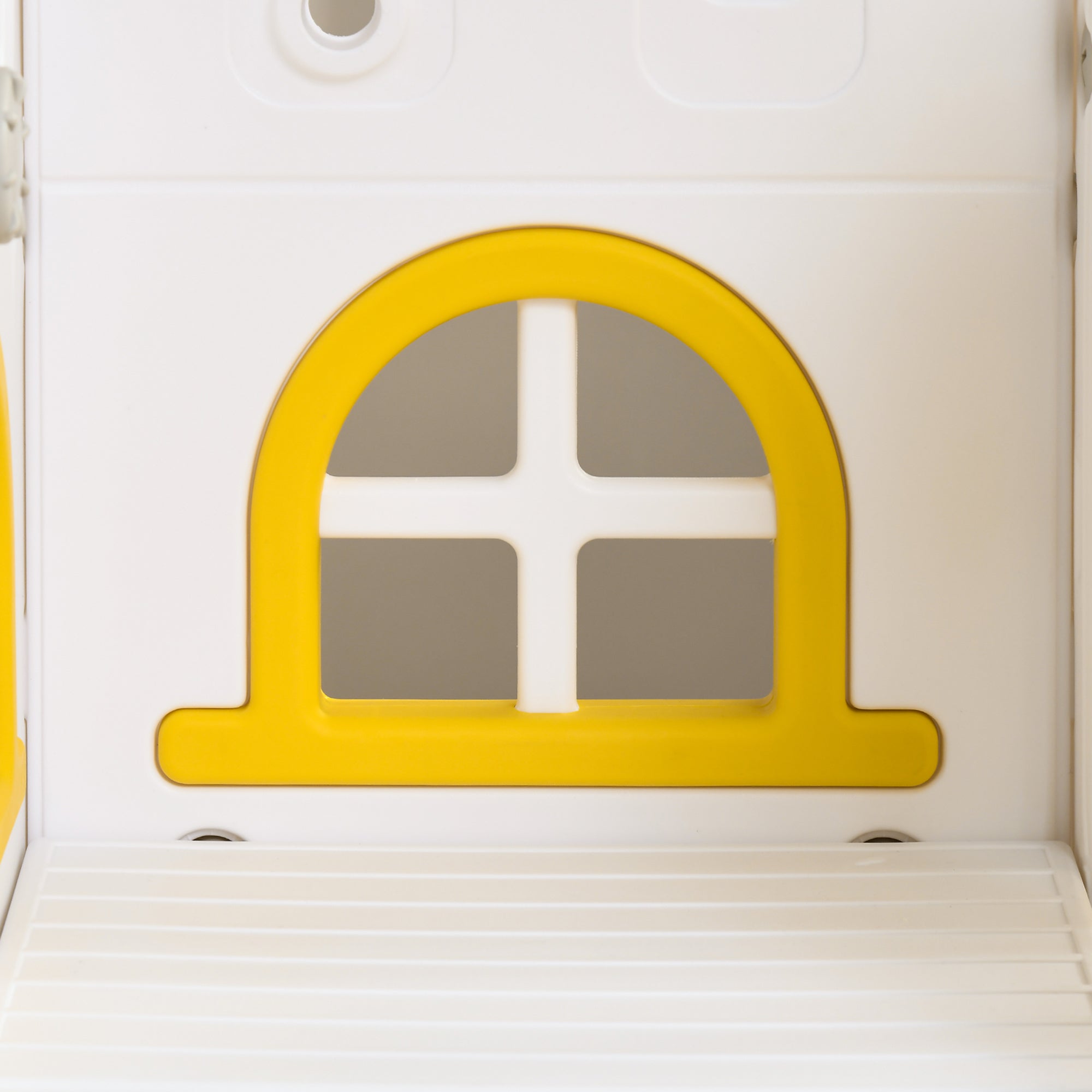 8 in 1 Toddler Slide and Swing Set w/ 2 Slides, Basketball Hoop, Climber, Storage Space Telescope, Yellow