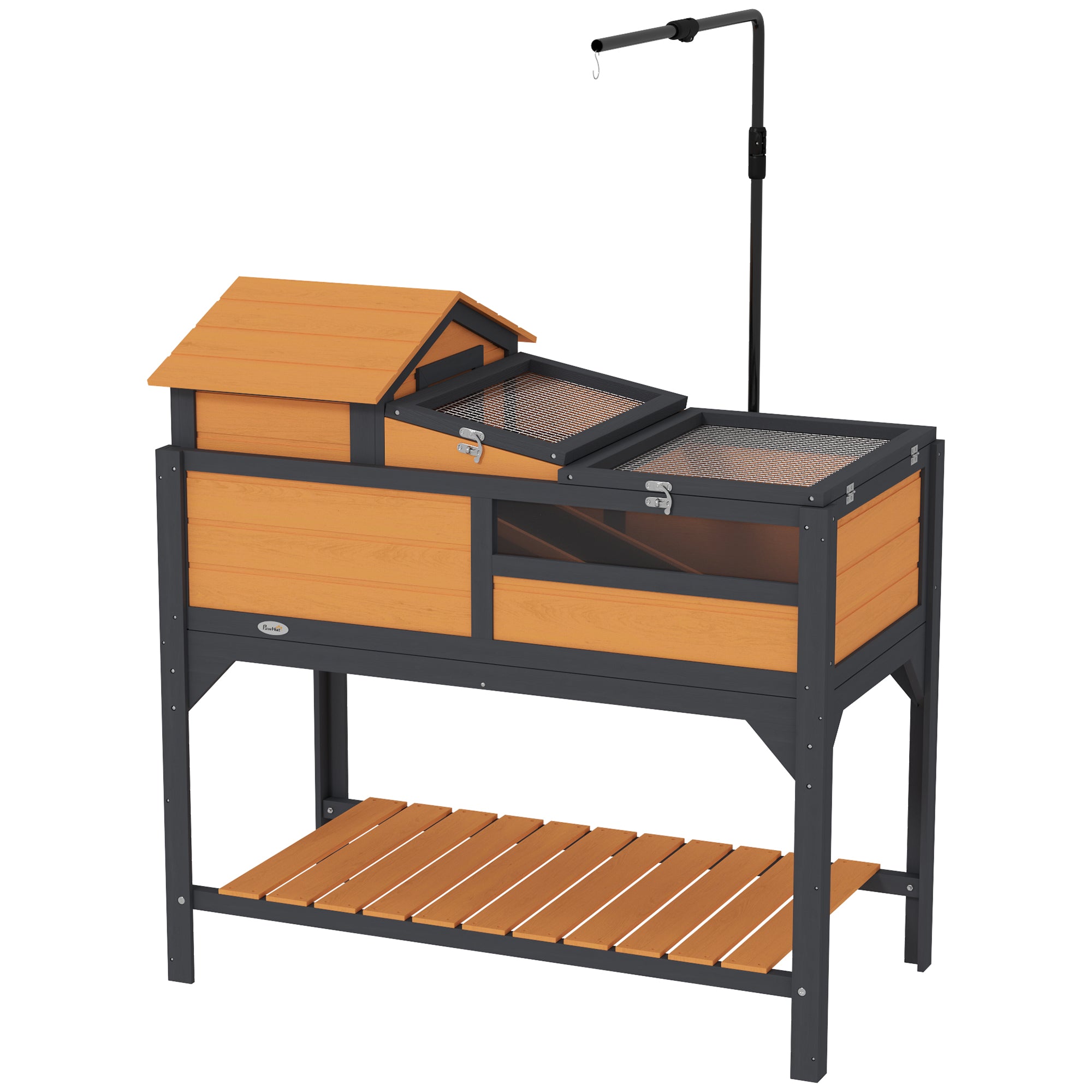 Tortoise Enclosure Tortoise House w/ Adjustable Lamp Holder, Storage Shelf, Removable Main House, Openable Lid, Yellow - Yellow