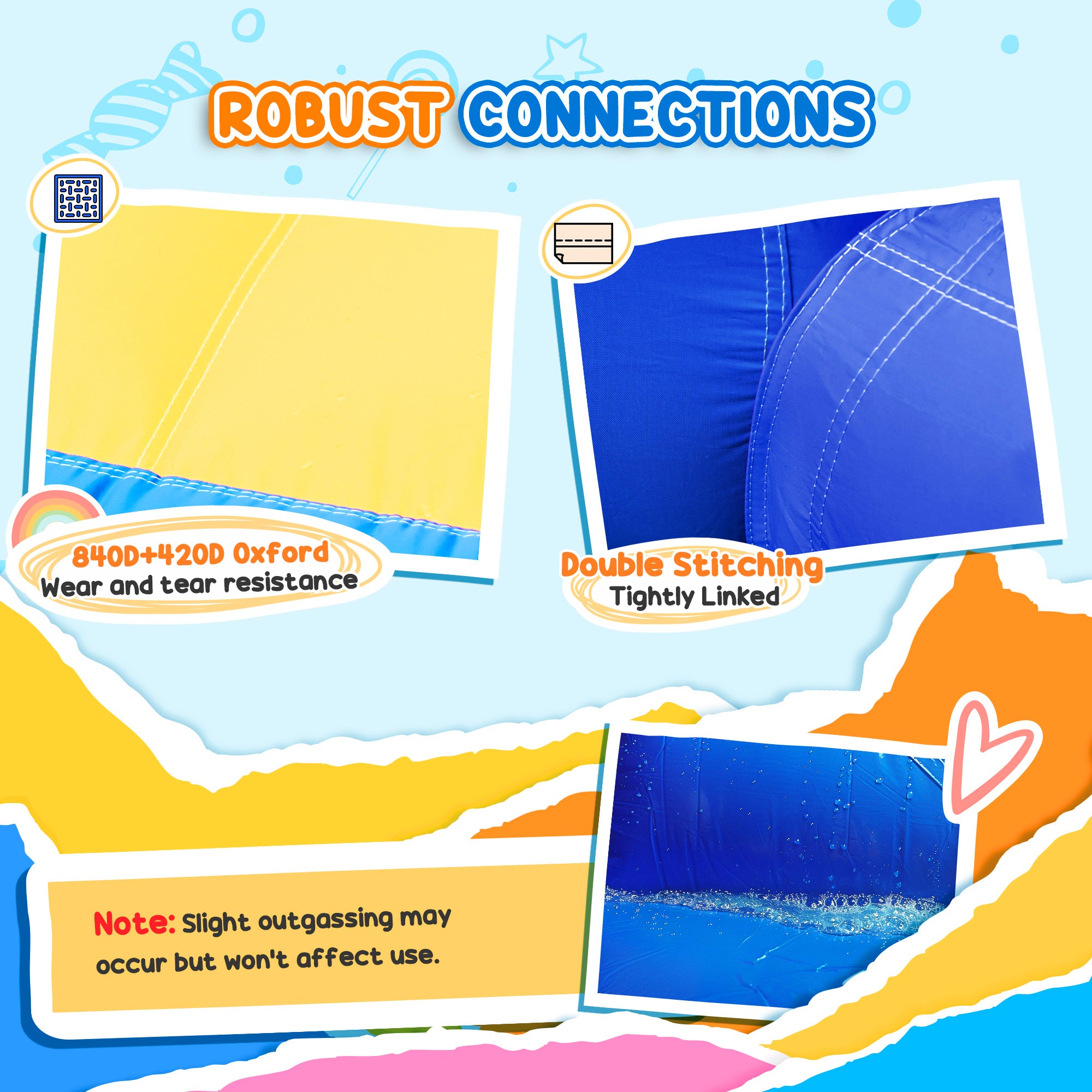 6 in 1 Inflatable Water Slide Park with Splash Pools, 2 Slides, Trampoline, Climbing Wall, Cannon, Basketball Hoop