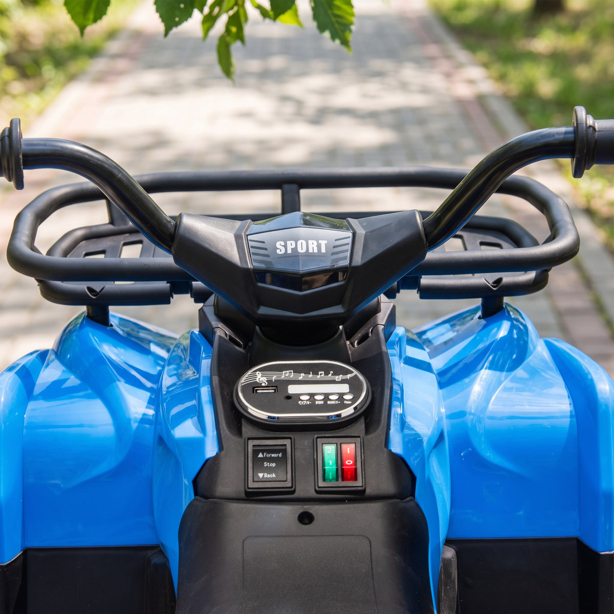 24V Ride on ATV, 4 Wheeler for Kids with Dual Motors, Soft Start, Battery Display, Music, Lights for 3-8 Years, Blue