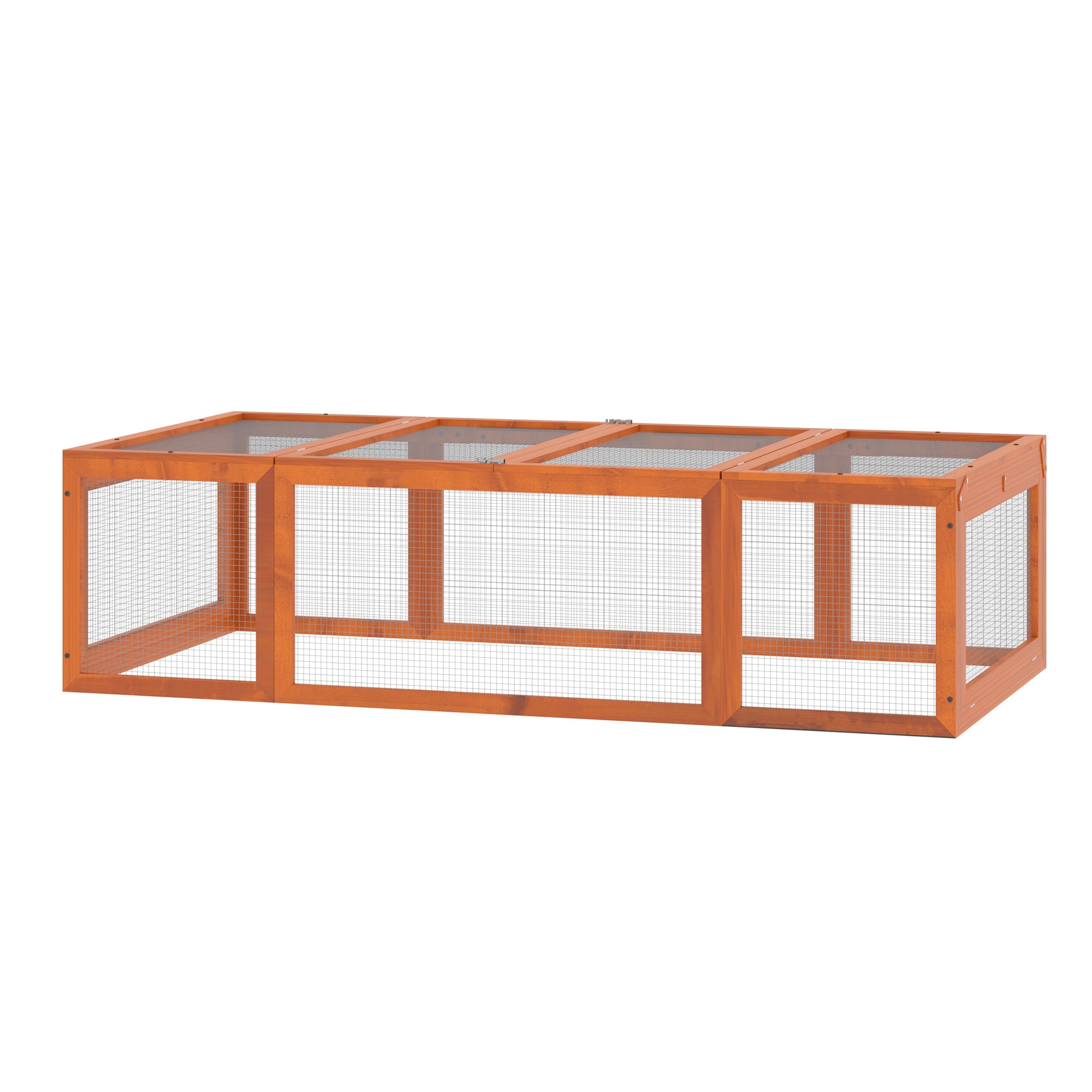 Large Wooden Rabbit Hutch Small Animal Habitat Enclosure Outdoor Run and Lockable Doors - Natural - Natural Wood