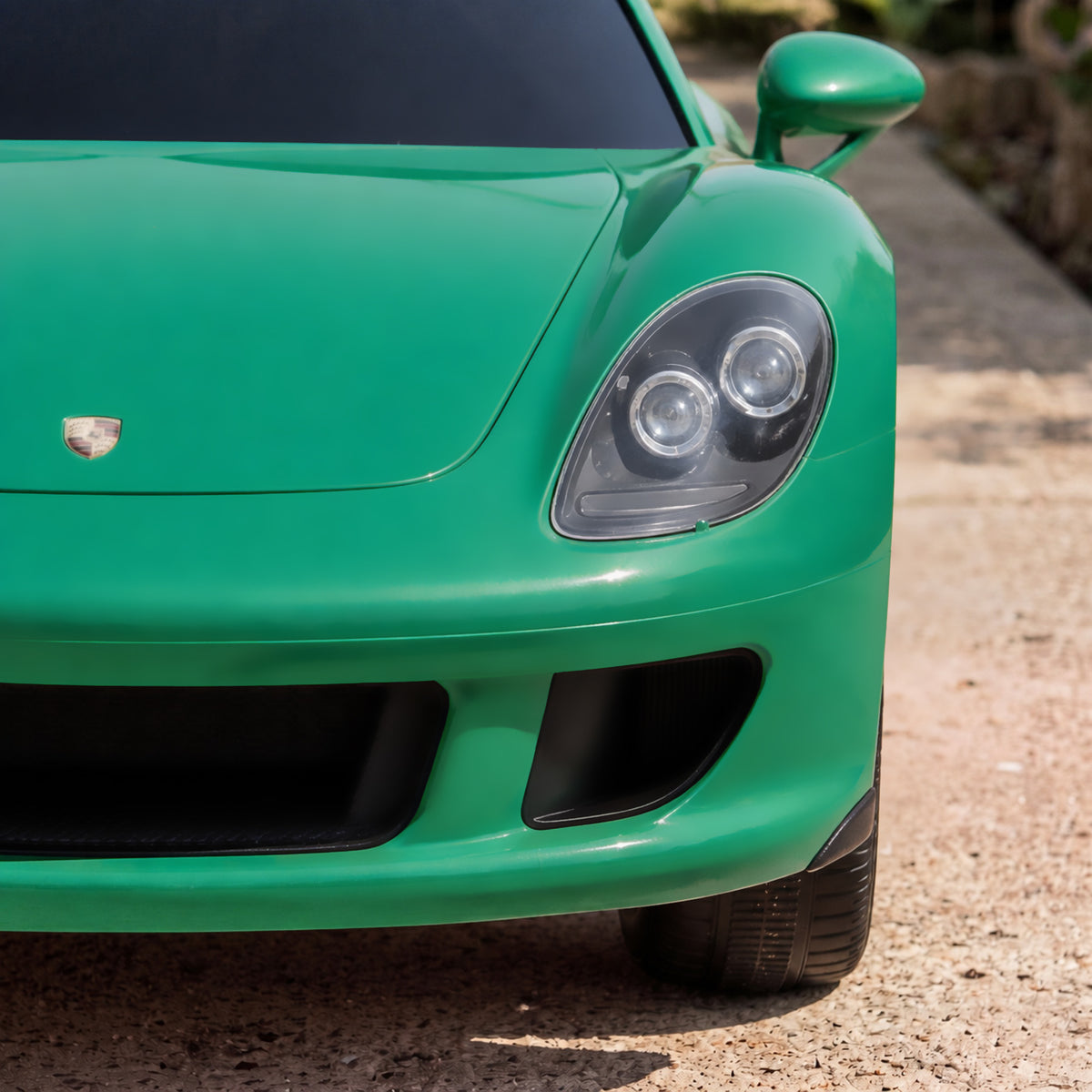 12V Kids Ride On Car, Licensed Porsche Carrera GT with Remote, Rear Suspension, Smooth Start for Ages 3-6, Green