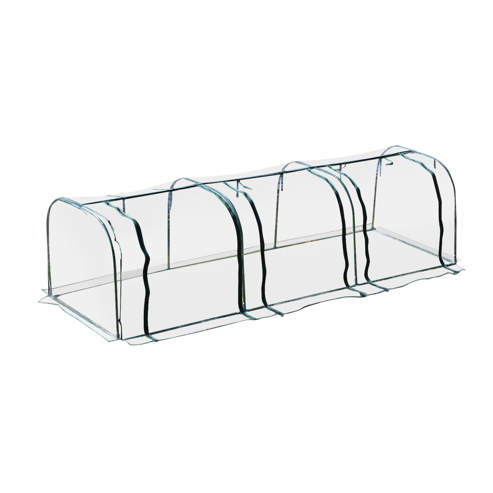 11.5' L x 3.25' W x 2.5' H PVC Metal Tunnel Garden Greenhouse Kit - Clear