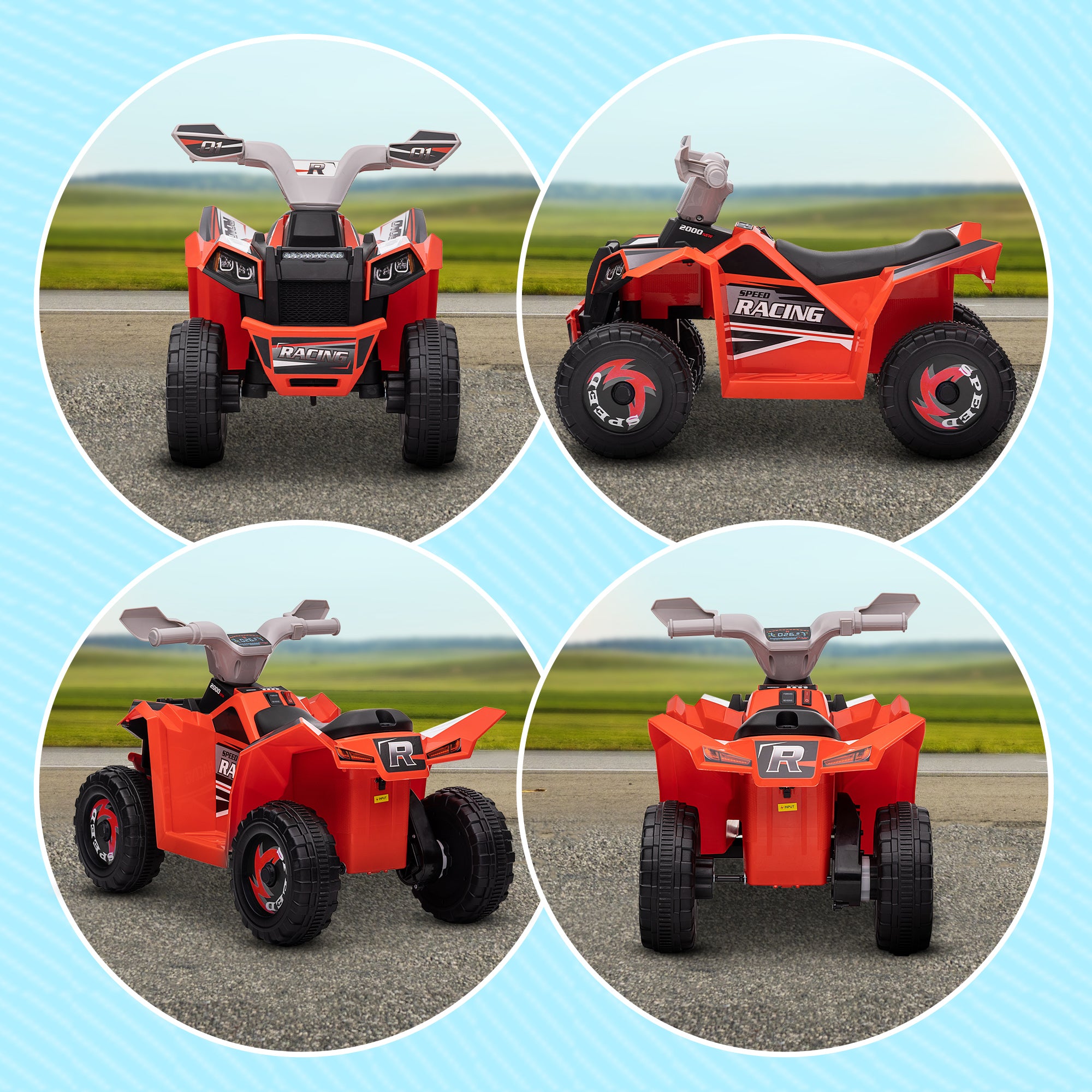 6V Electric Toy Car with Forward Backward, Wear-Resistant Wheels for Ages 18-36 Months, Red