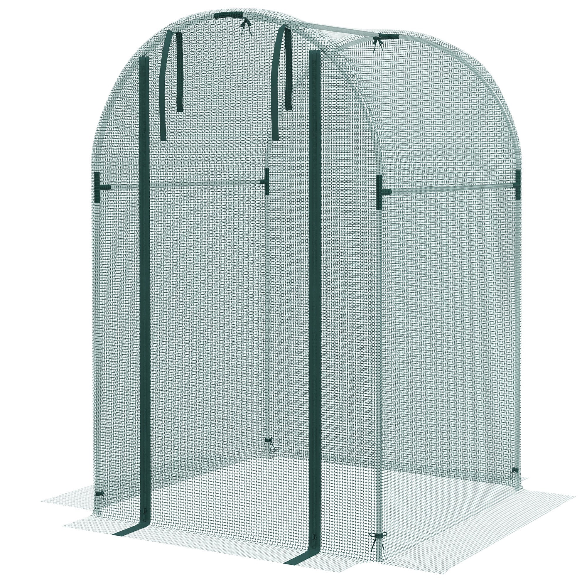 Galvanized Steel Crop Cage, Plant Protection Tent with Zippered Door, 4' x 4', Green - Green