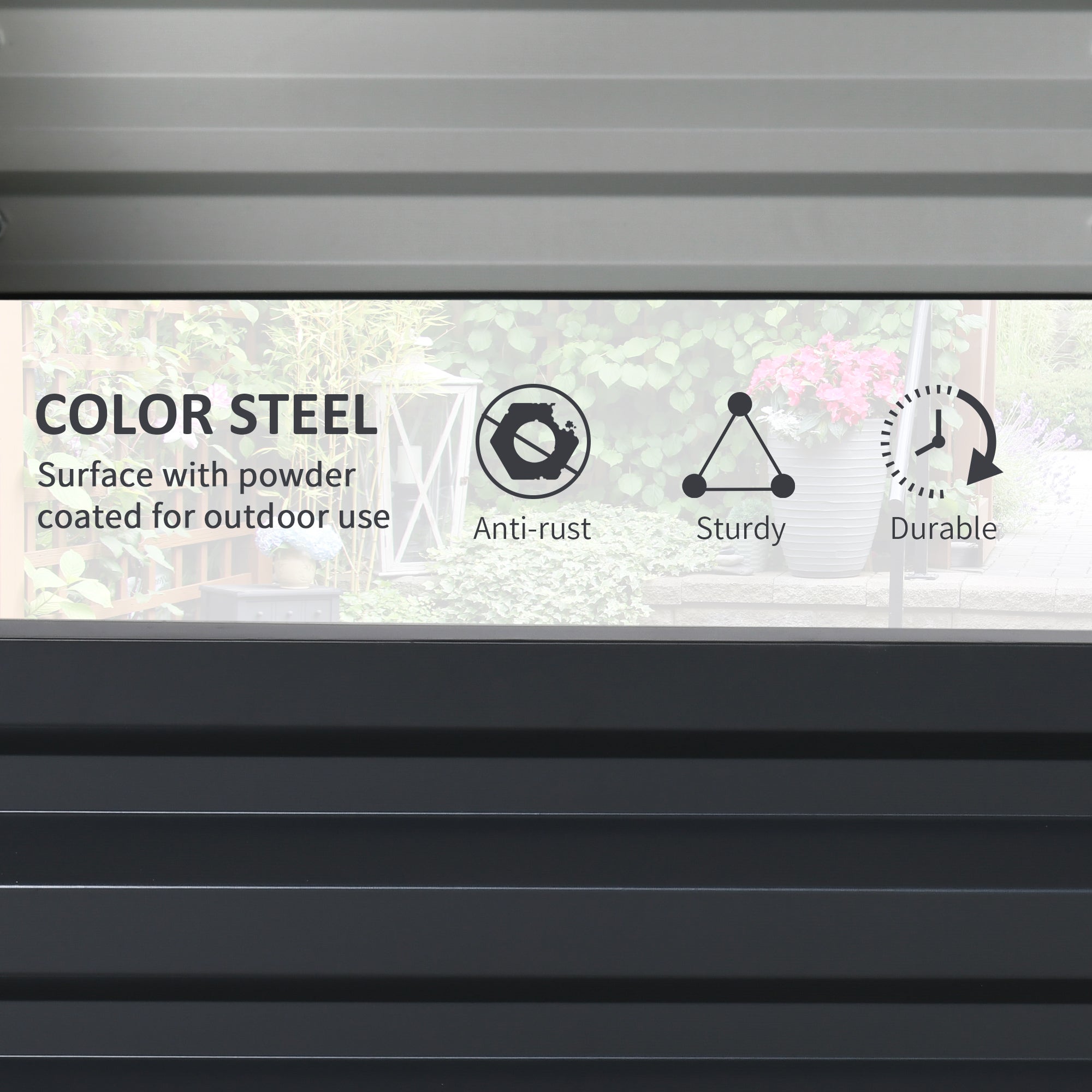 2pc 23.5" Elevated Herb & Vegetable Planting Box Kit w/ Versatile Uses, Dark Gray - Grey - Image 5