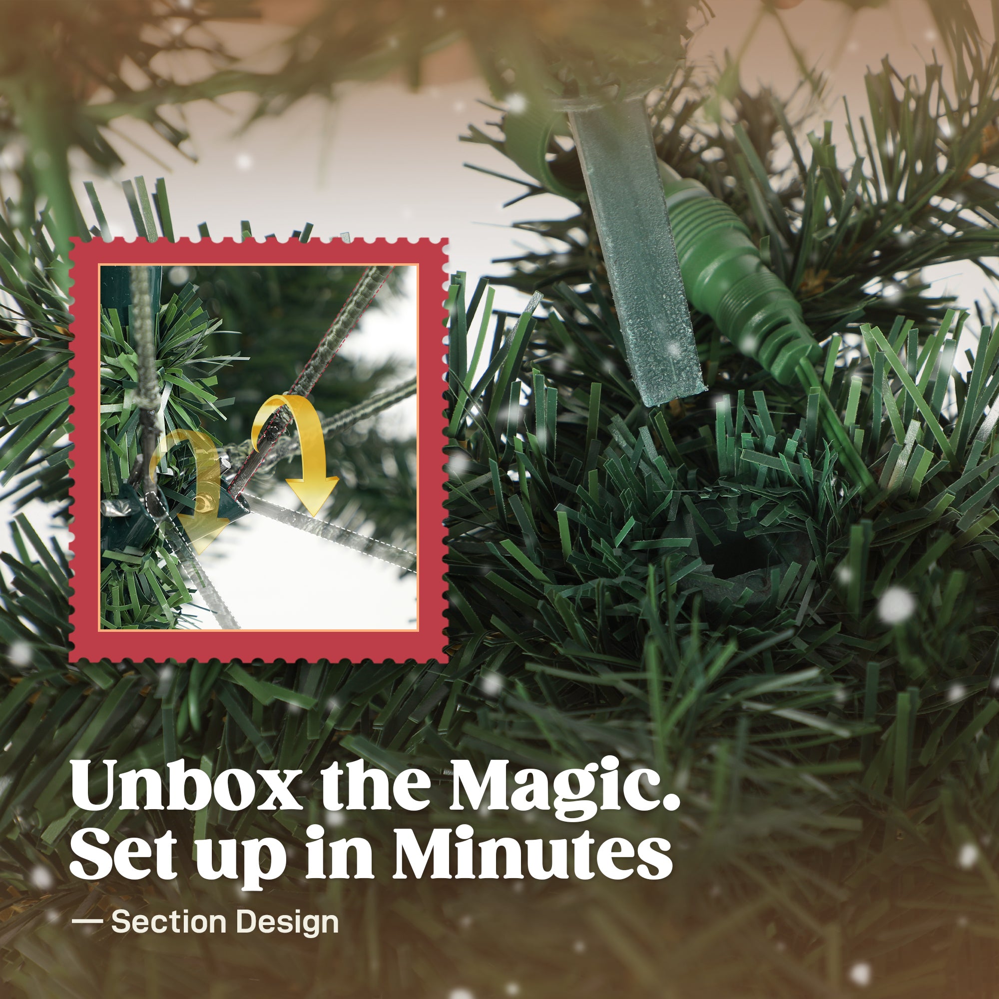 7 ft Prelit Christmas Tree, Whimsical Xmas Tree Slim High Mountain Fir with 300 LEDs and Metal Stand, Green