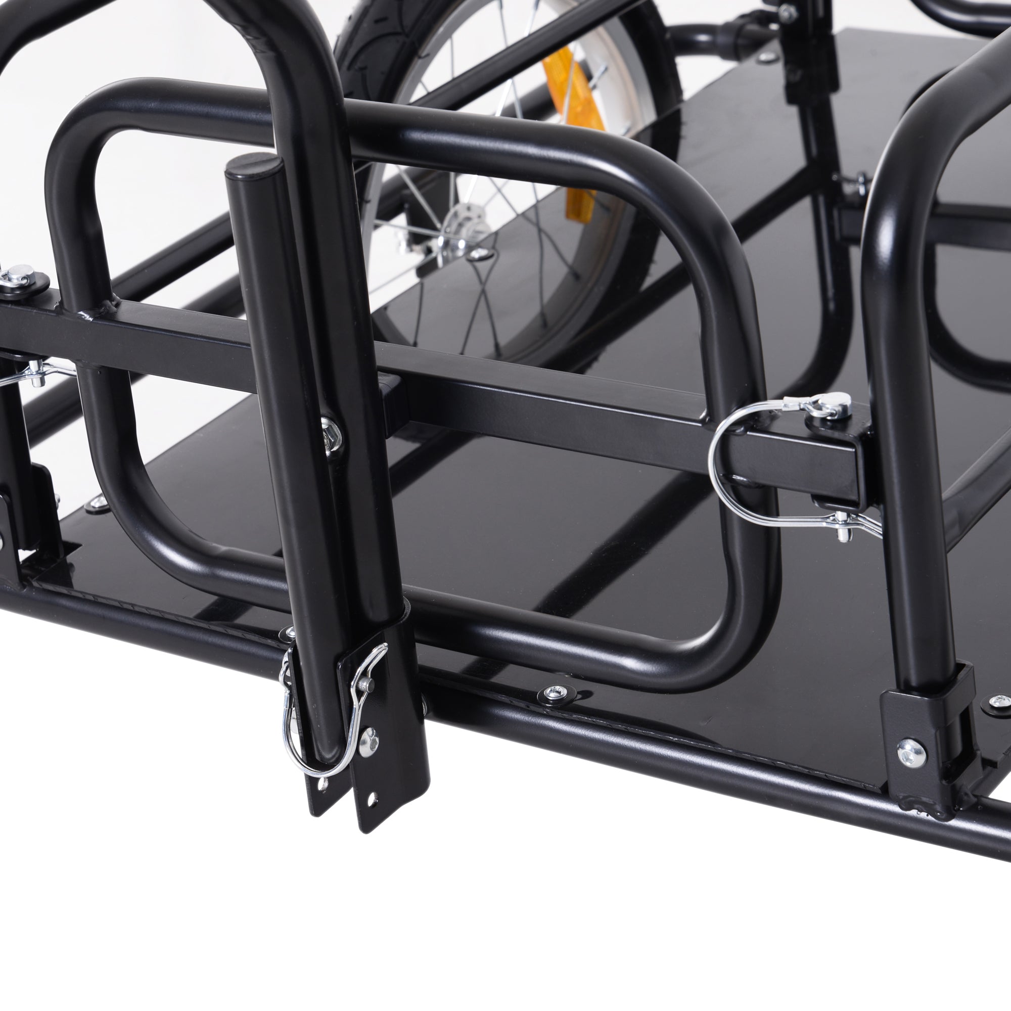 Foldable Bike Cargo Trailer Cart with Hitch, 88 lbs. Capacity, Black