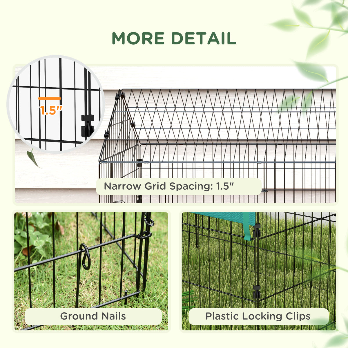 87" Small Animal Playpen with with Roof for Rabbits, Chicken, Chinchillas for Indoor/Outdoor Use, Green - Green - Image 7